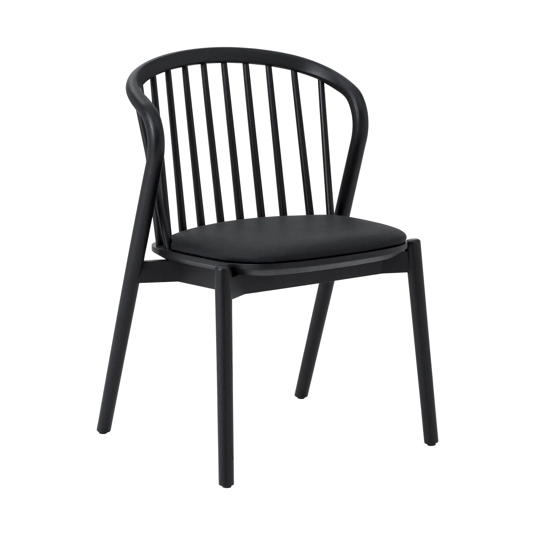 Pasadena Echo 5 Piece Oval Dining Set in Black Oak Finish with Black Faux Leather - Image 2