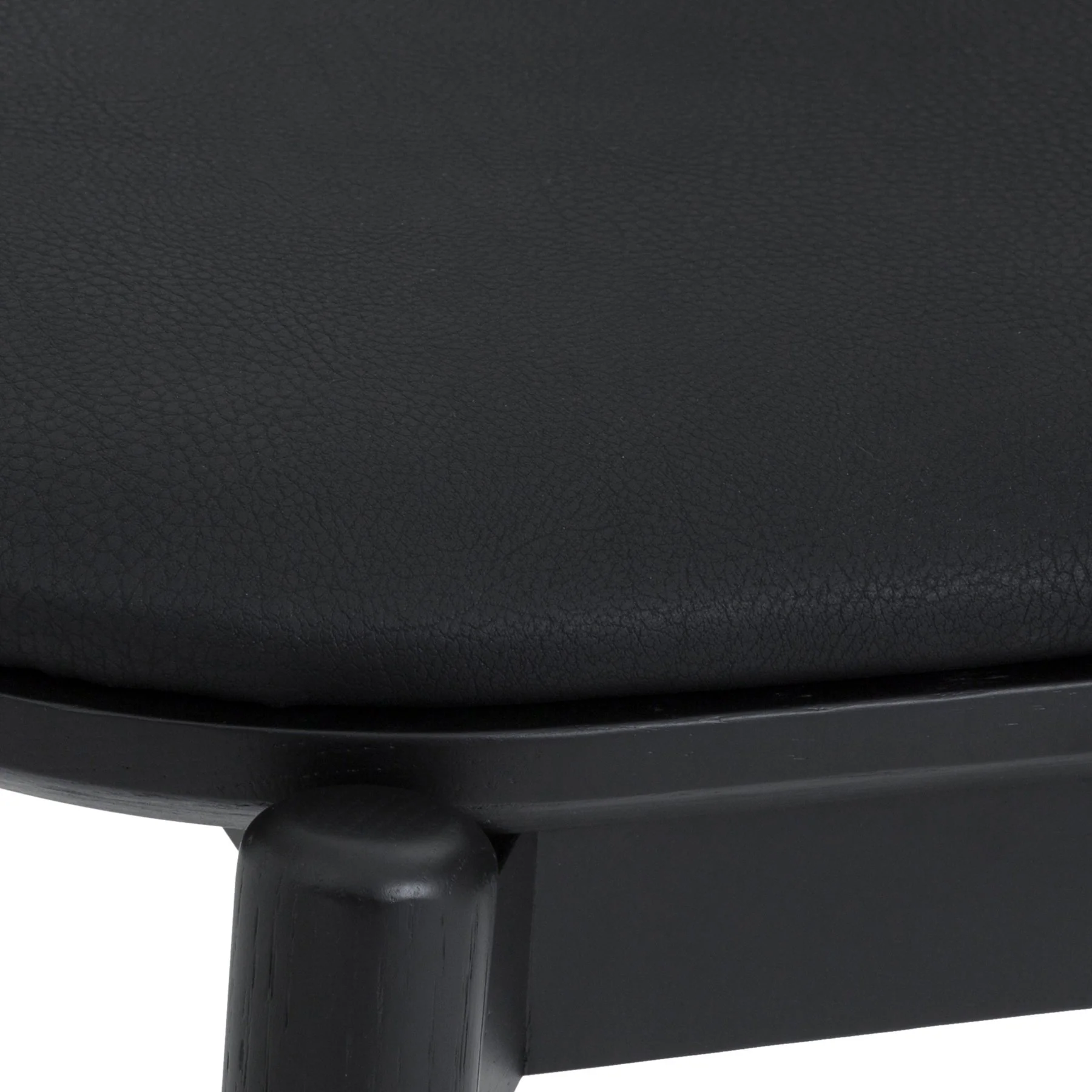 Pasadena Echo 5 Piece Oval Dining Set in Black Oak Finish with Black Faux Leather - Image 8