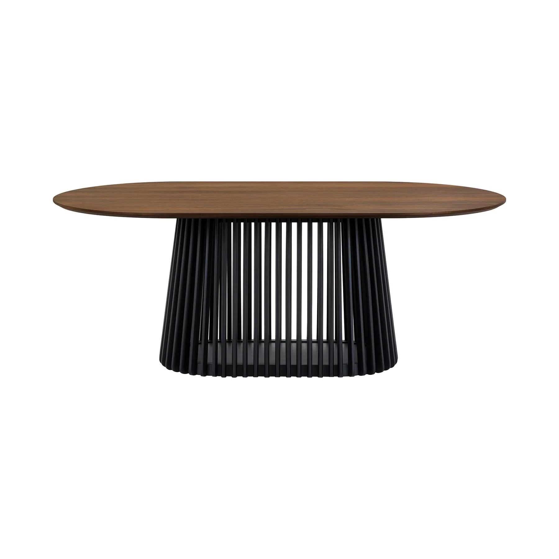Pasadena Echo 5 Piece Oval Dining Set with Walnut and Black Finish Table and Walnut Finish Chairs - Image 5