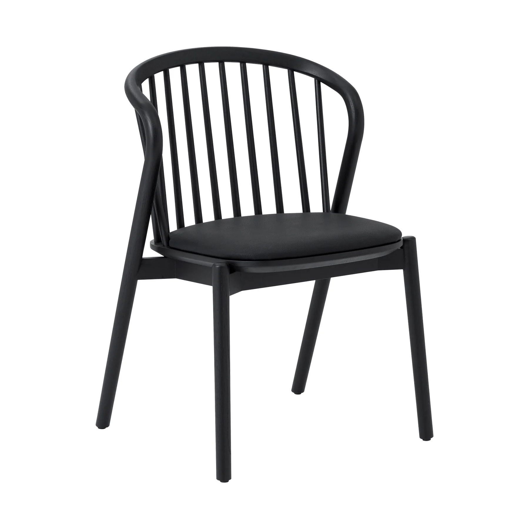 Pasadena Echo 5 Piece Round Dining Set in Black Oak Finish with Black Faux Leather - Image 2