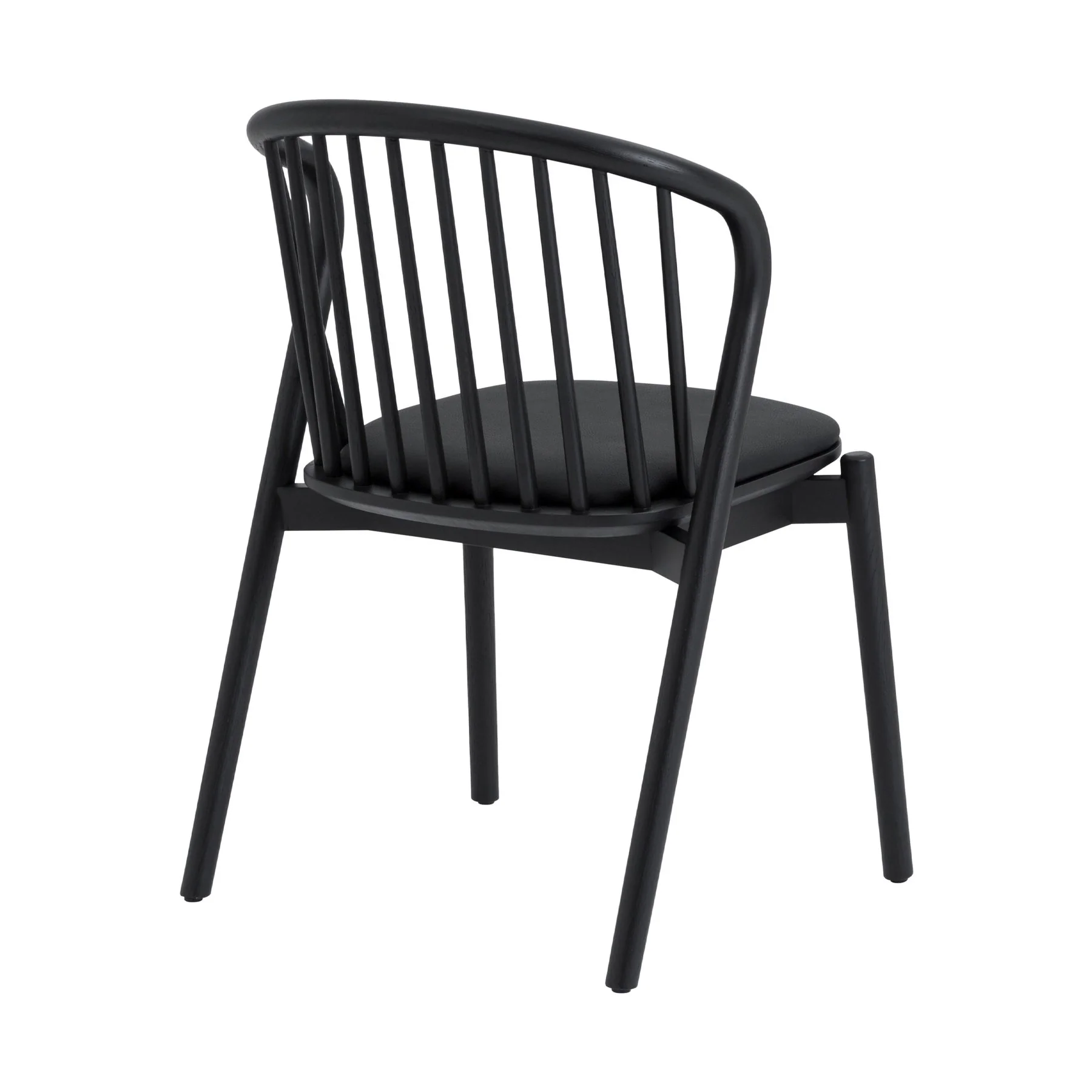 Pasadena Echo 5 Piece Round Dining Set in Black Oak Finish with Black Faux Leather - Image 3