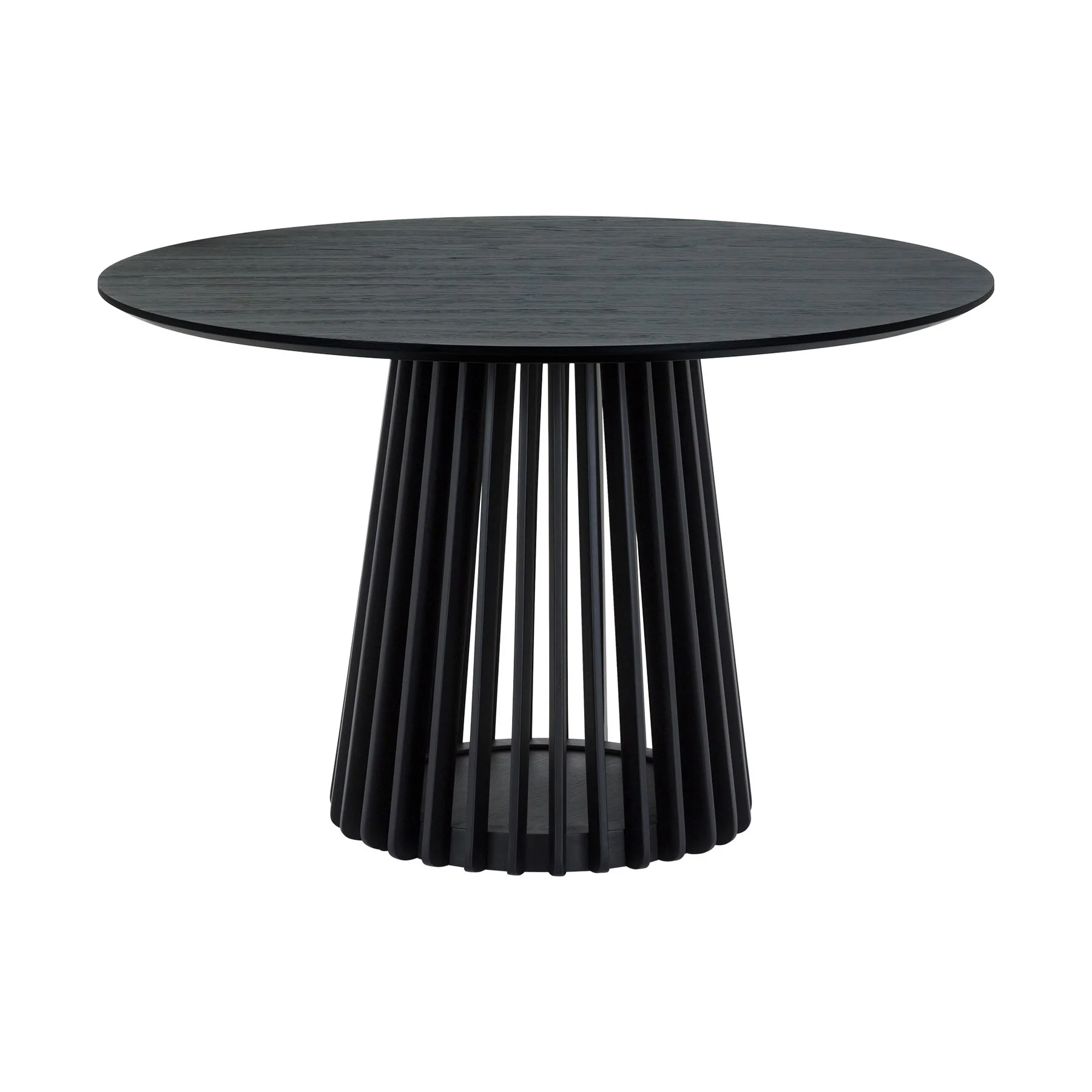 Pasadena Echo 5 Piece Round Dining Set in Black Oak Finish with Black Faux Leather - Image 4
