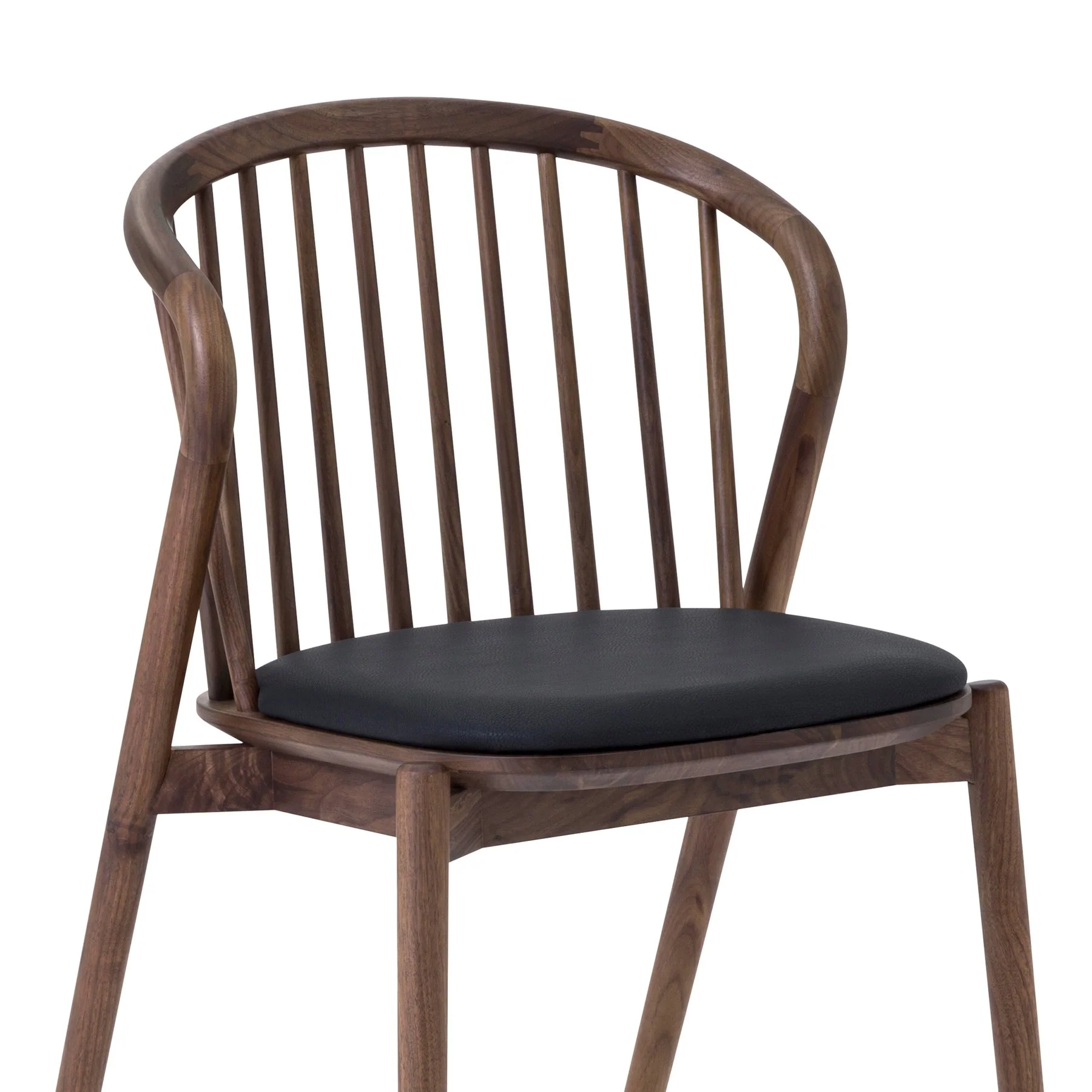 Pasadena Echo 5 Piece Round Dining Set with Black Oak Finish Table and Walnut Finish Chairs - Image 5