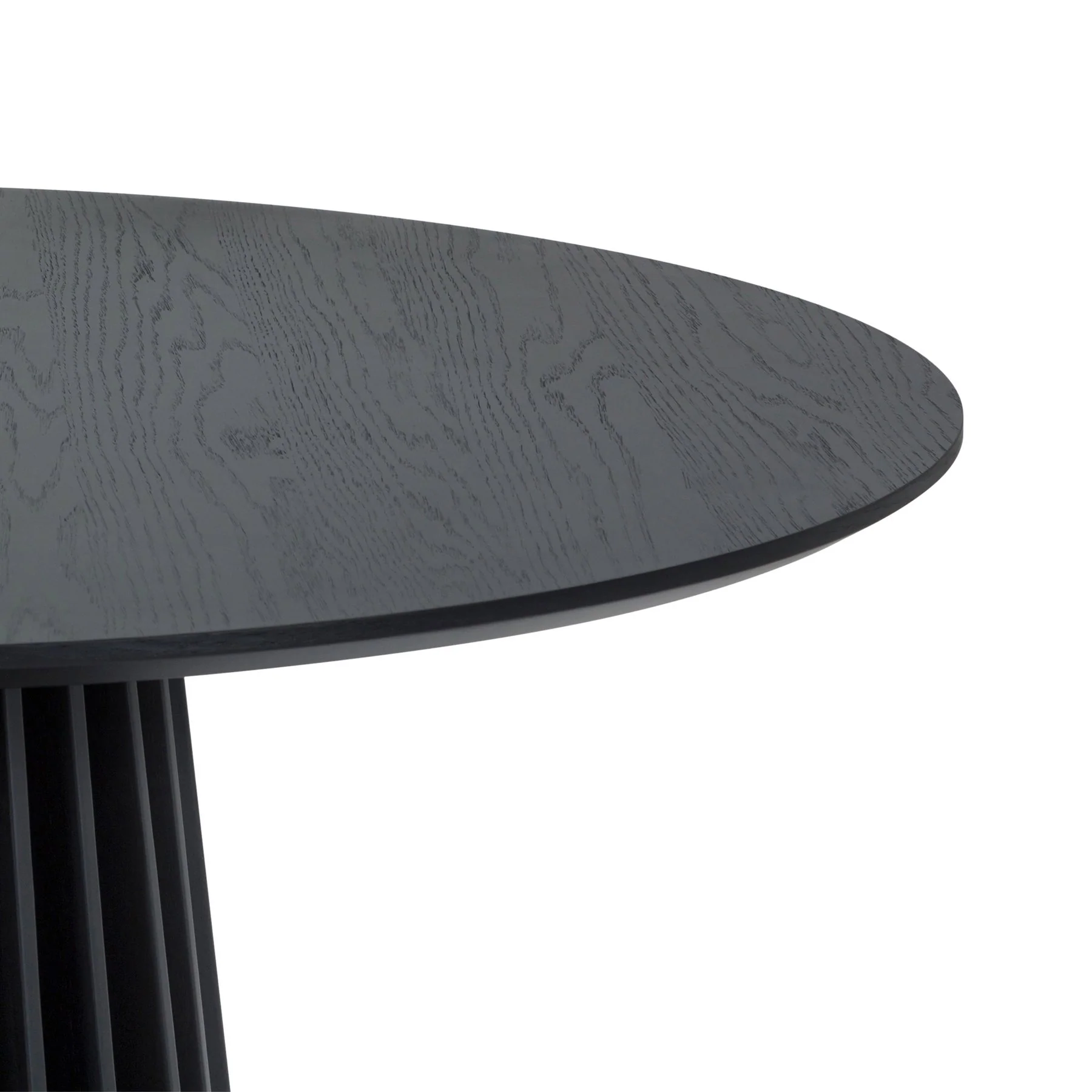Pasadena Echo 5 Piece Round Dining Set with Black Oak Finish Table and Walnut Finish Chairs - Image 8