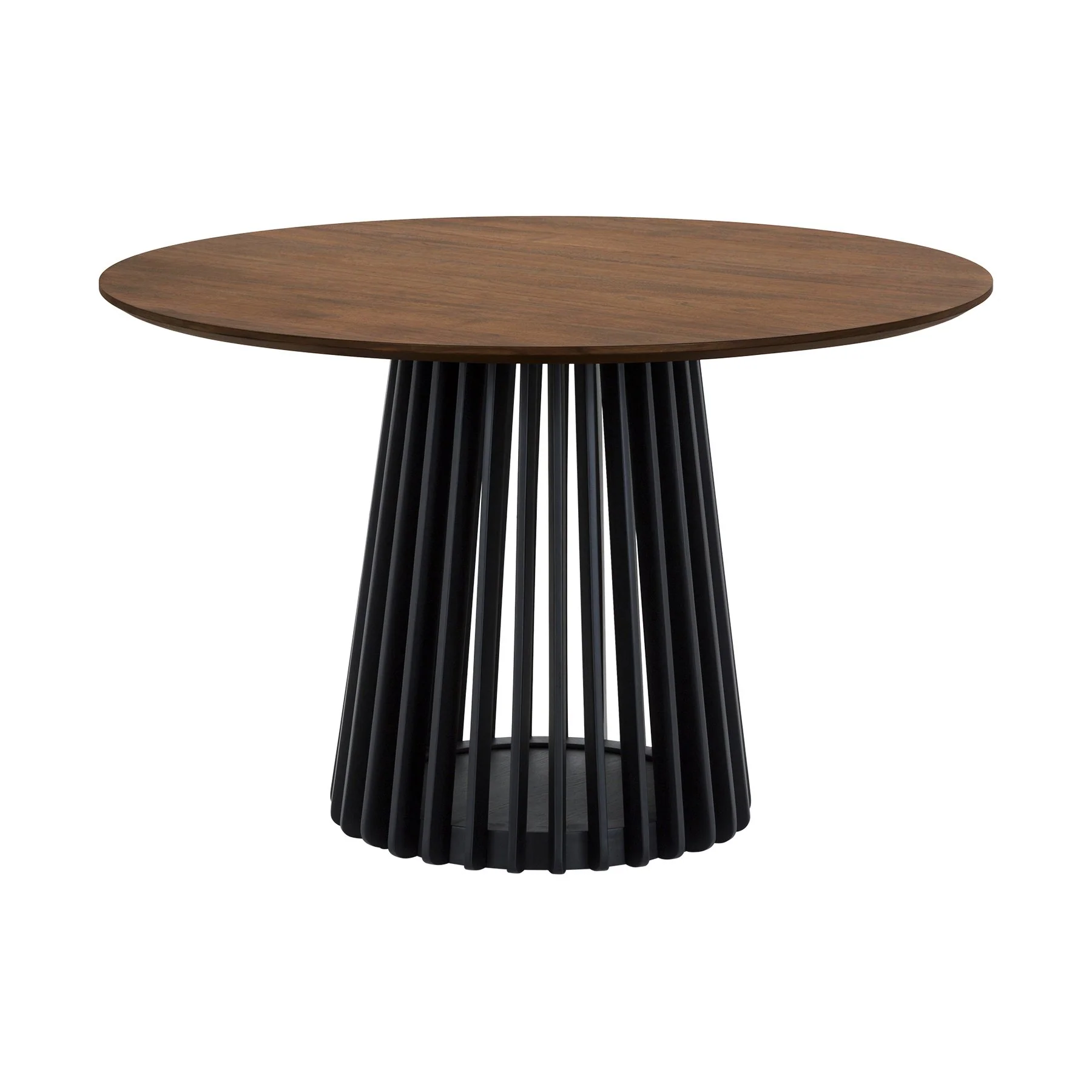 Pasadena Echo 5 Piece Round Dining Set with Walnut and Black Finish Table and Walnut Finish Chairs - Image 4