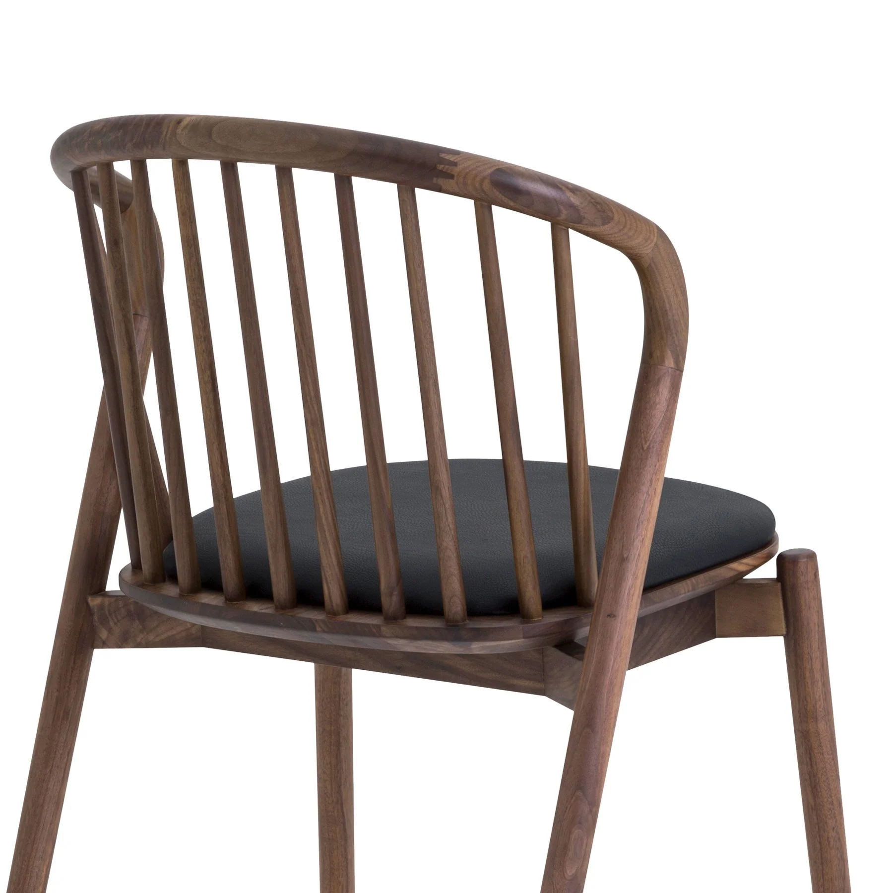 Pasadena Echo 5 Piece Round Dining Set with Walnut and Black Finish Table and Walnut Finish Chairs - Image 6