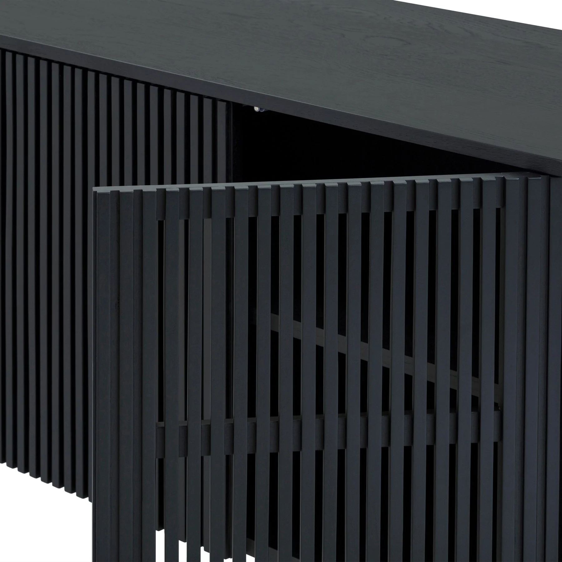 Pasadena Echo 6 Piece Round Dining Set with Buffet in Black Finish with Walnut Finish Table Top and Chairs - Image 9
