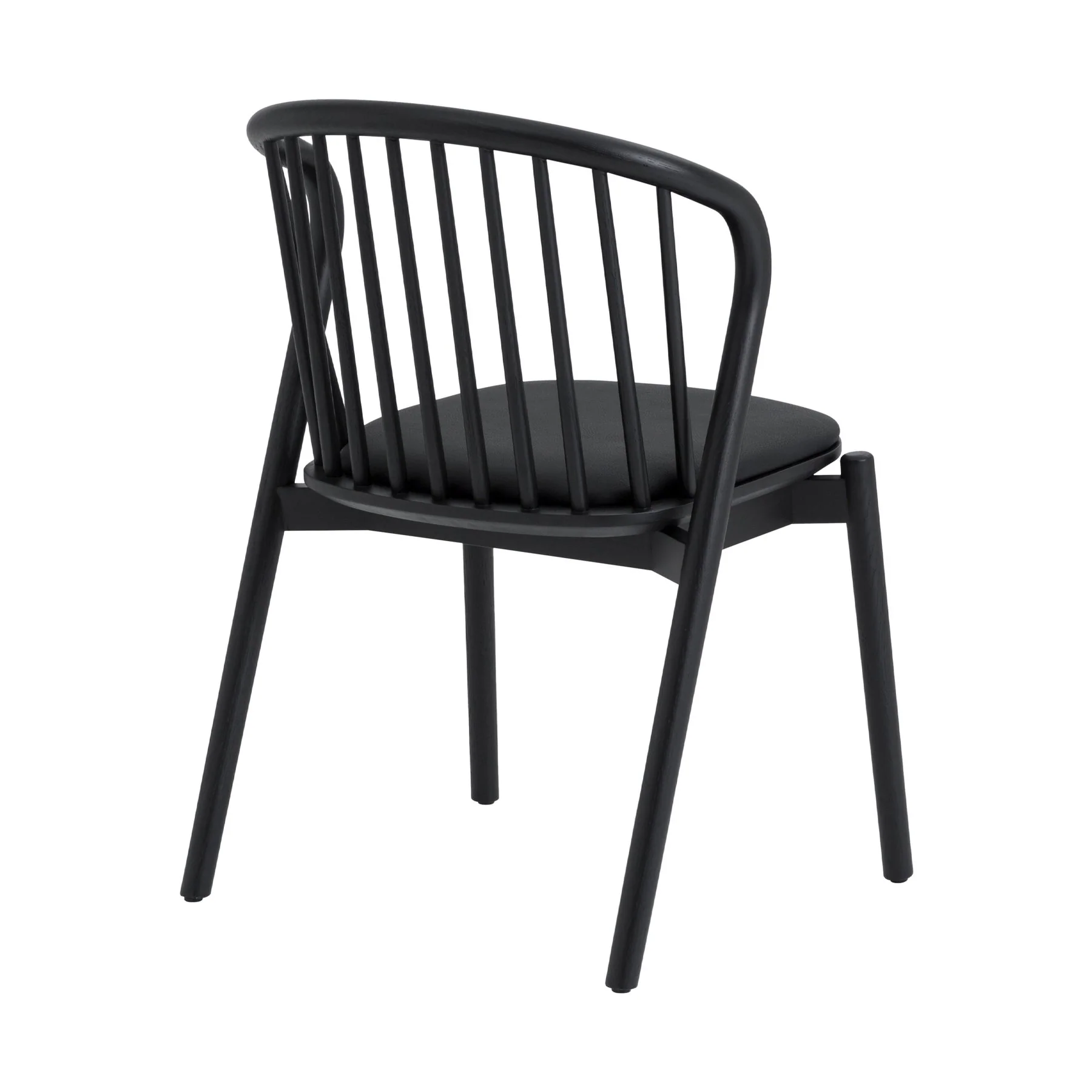 Pasadena Echo 7 Piece Oval Dining Set in Black Oak Finish with Black Faux Leather - Image 3