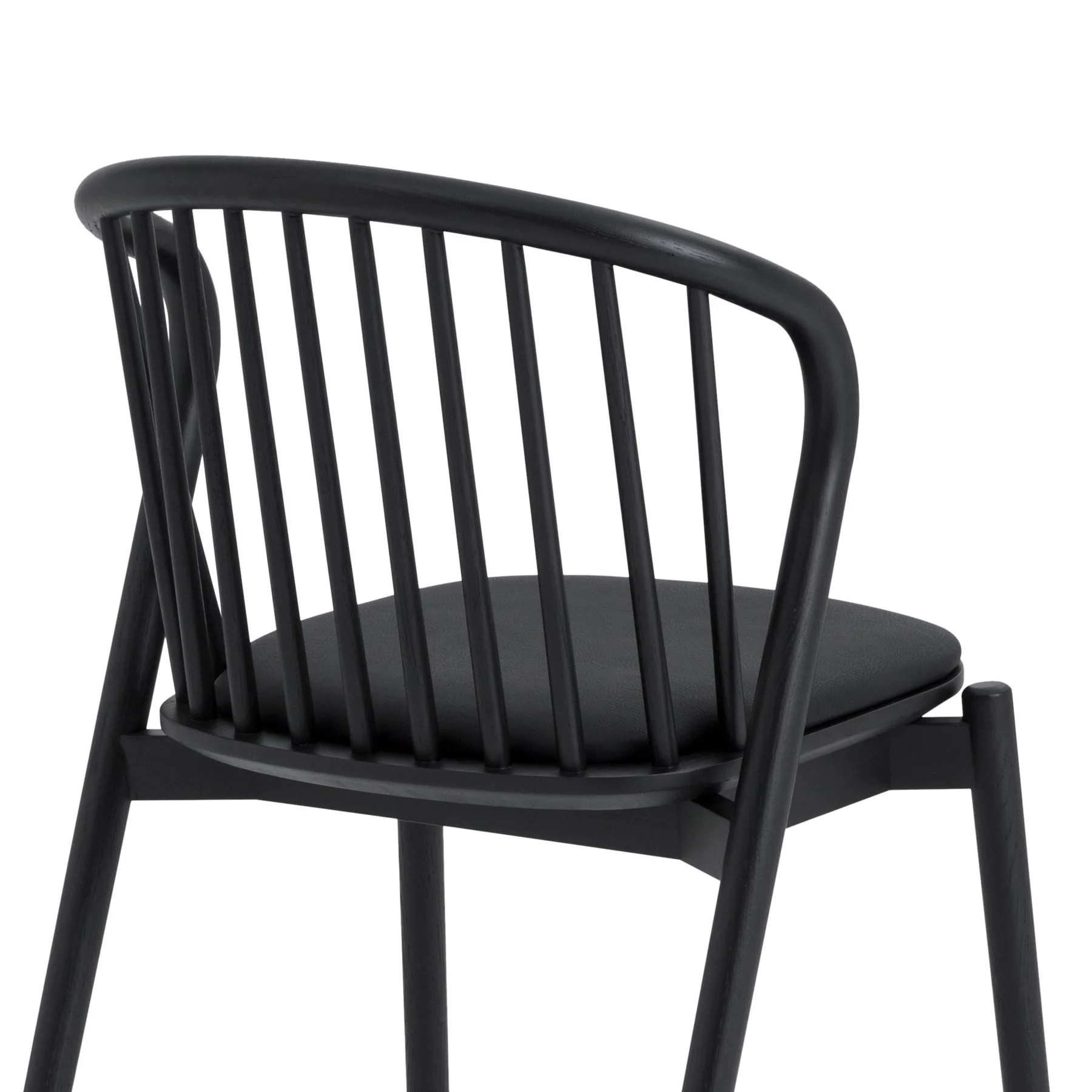 Pasadena Echo 7 Piece Oval Dining Set in Black Oak Finish with Black Faux Leather - Image 7