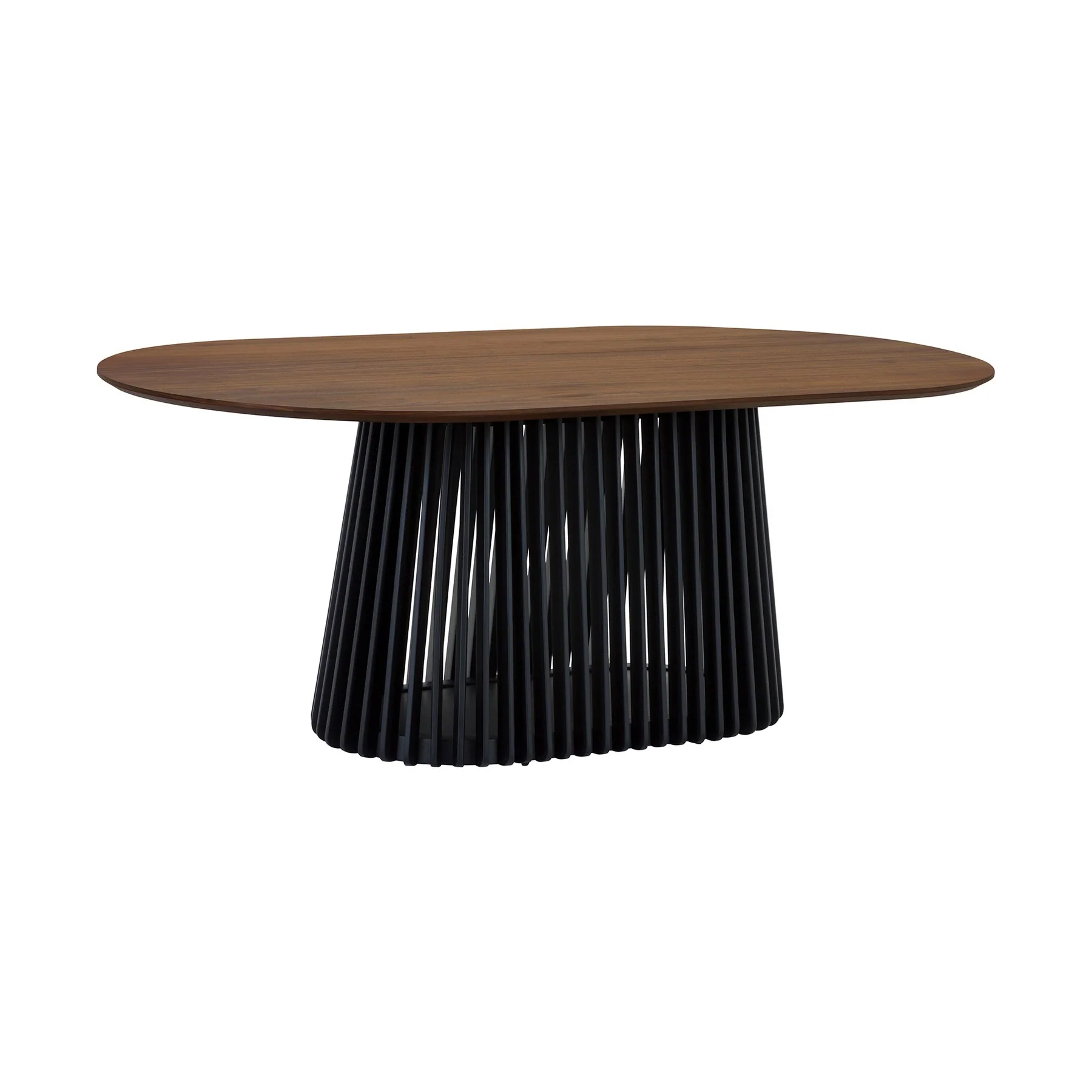 Pasadena Echo 7 Piece Oval Dining Set with Walnut and Black Finish Table and Walnut Finish Chairs - Image 4