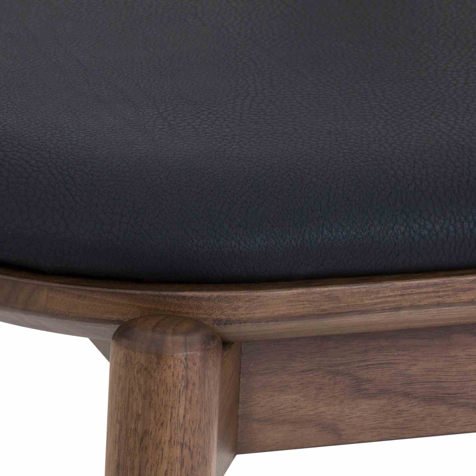 Pasadena Echo 7 Piece Oval Dining Set with Walnut and Black Finish Table and Walnut Finish Chairs - Image 8