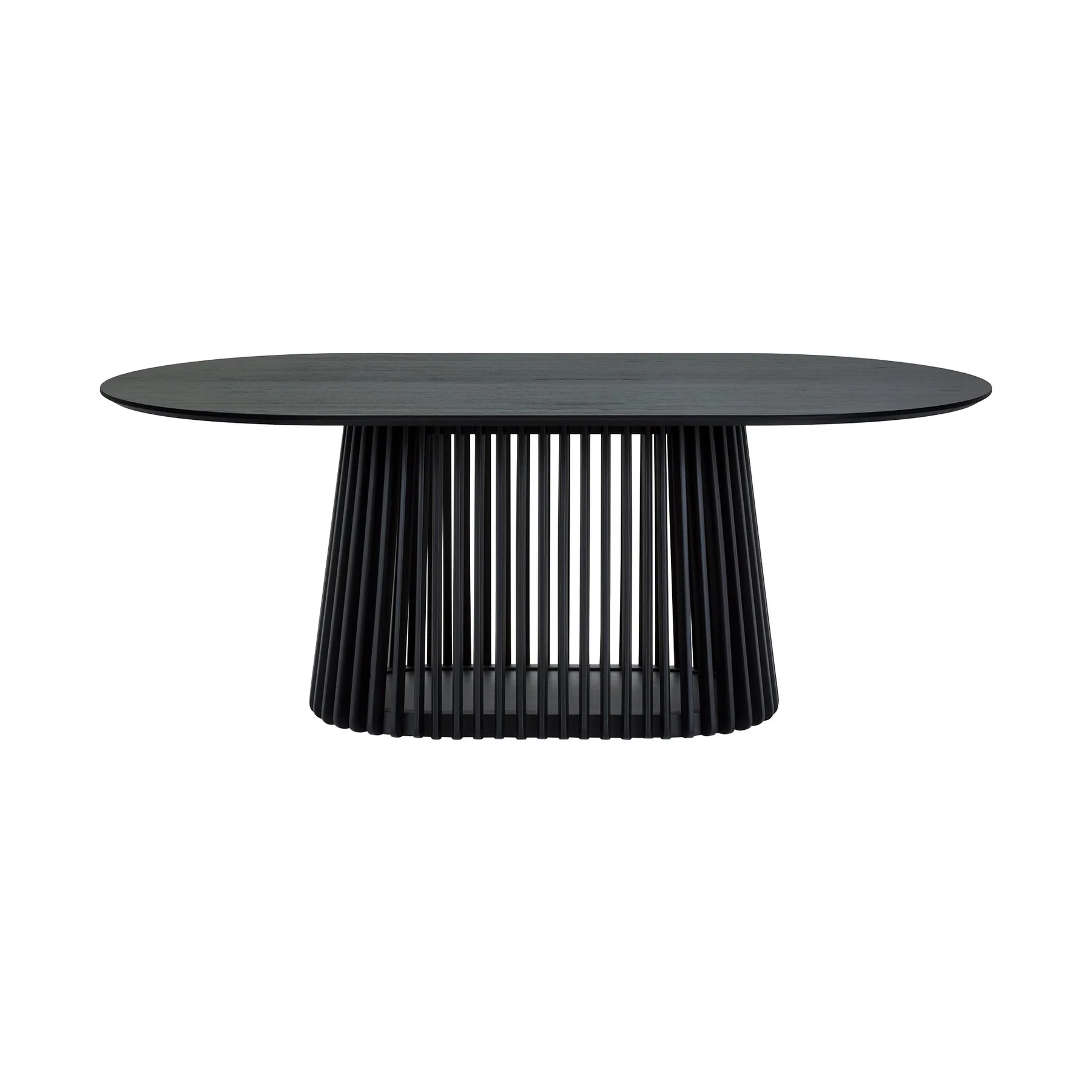 Pasadena Echo 8 Piece Oval Dining Set with Buffet in Black Oak Finish and 6 Walnut Finish Chairs - Image 5