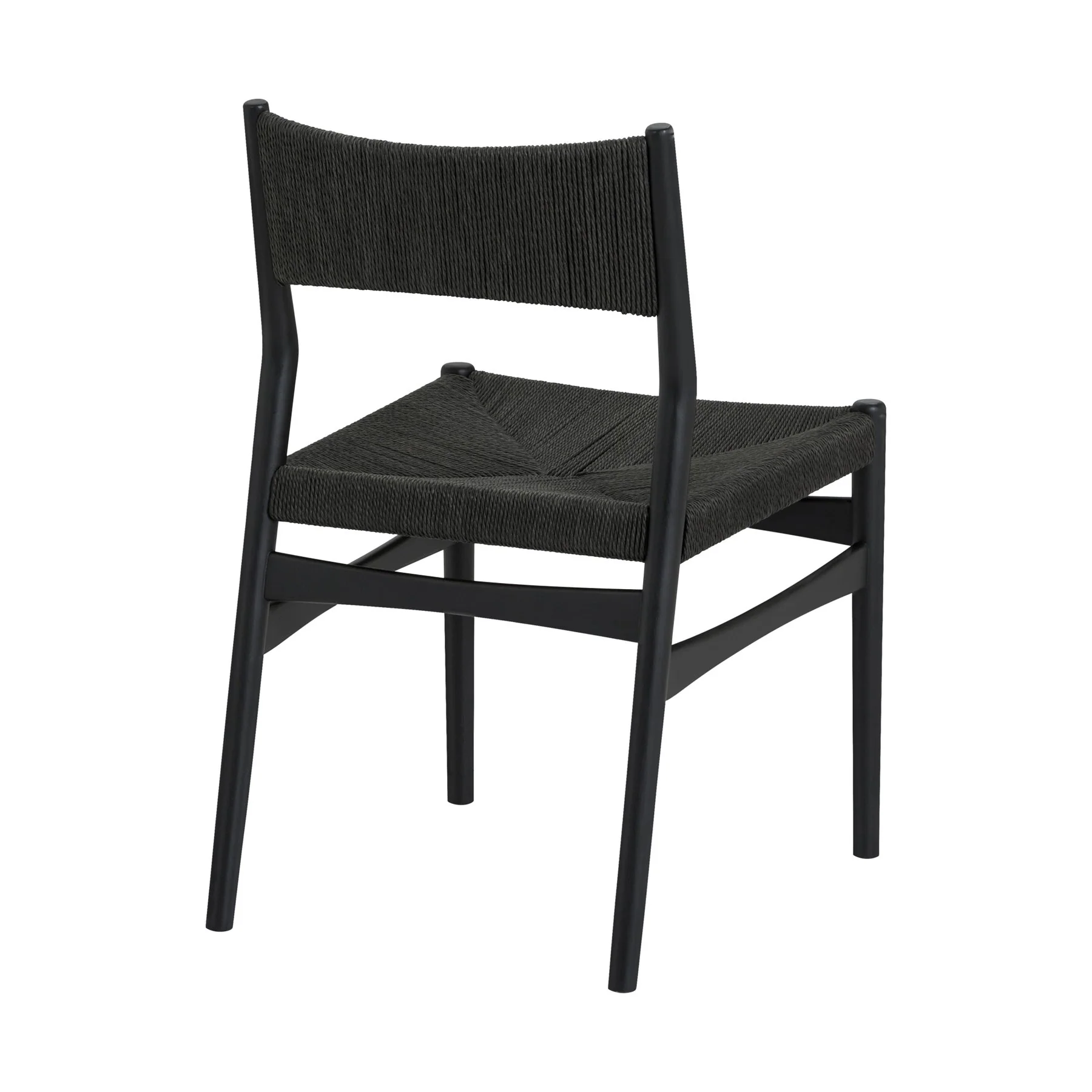 Pasadena Erie 5 Piece Oval Dining Set in Black Oak Finish with Black Paper Cord Chairs - Image 3