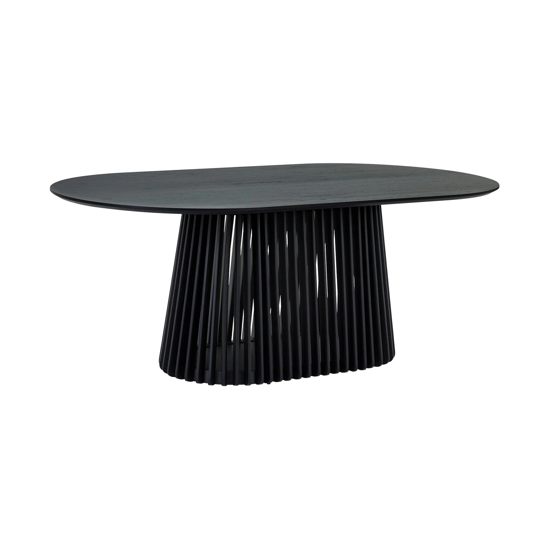 Pasadena Erie 5 Piece Oval Dining Set in Black Oak Finish with Black Paper Cord Chairs - Image 4