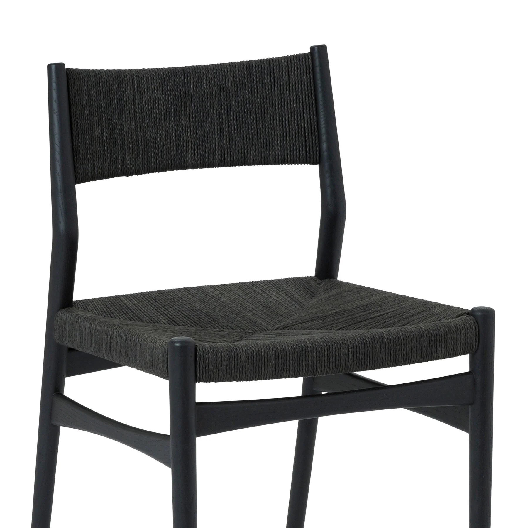 Pasadena Erie 5 Piece Oval Dining Set in Natural Oak Finish with Black Paper Cord Chairs - Image 6