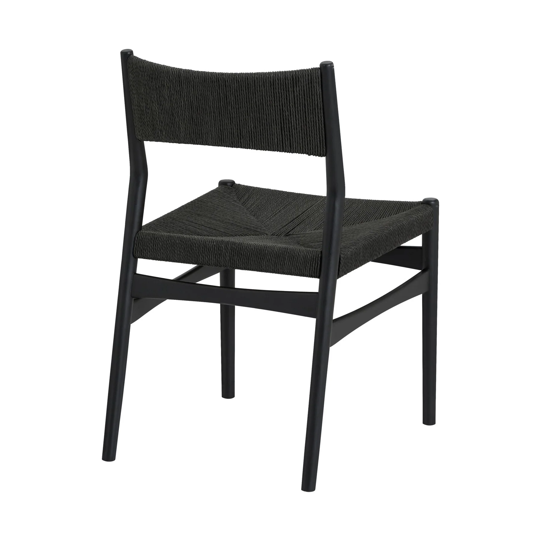 Pasadena Erie 5 Piece Oval Dining Set in Walnut and Black Finish with Paper Cord Chairs - Image 3