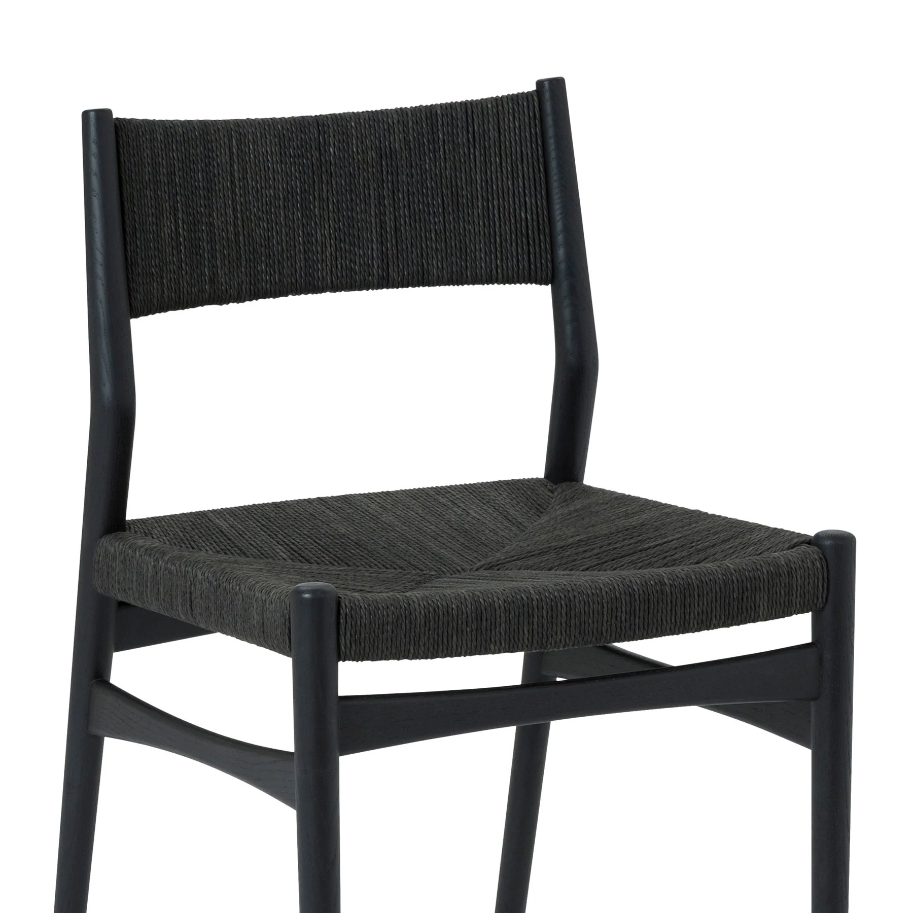 Pasadena Erie 5 Piece Oval Dining Set in Walnut and Black Finish with Paper Cord Chairs - Image 6