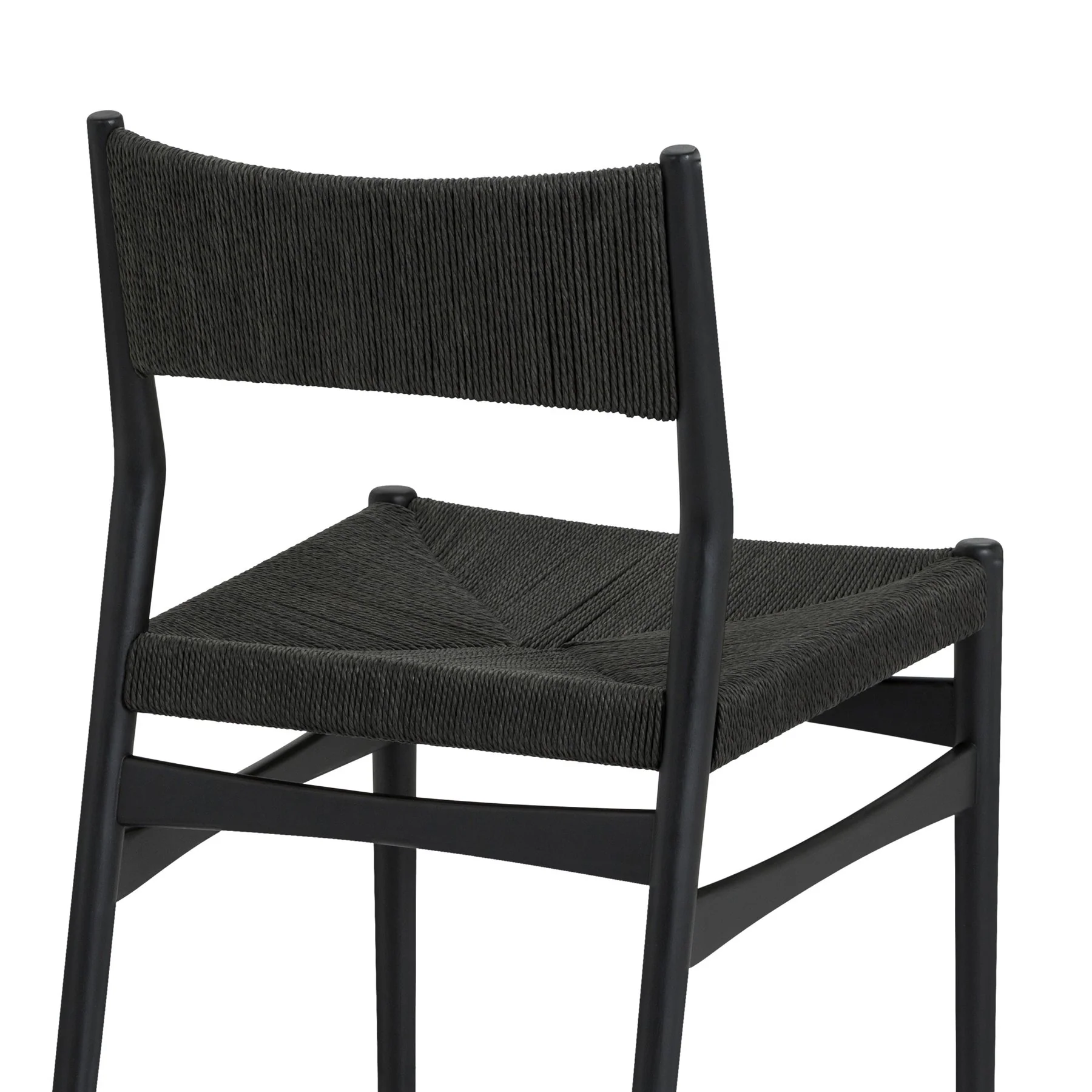 Pasadena Erie 5 Piece Round Dining Set in Black Oak Finish with Paper Cord Chairs - Image 6