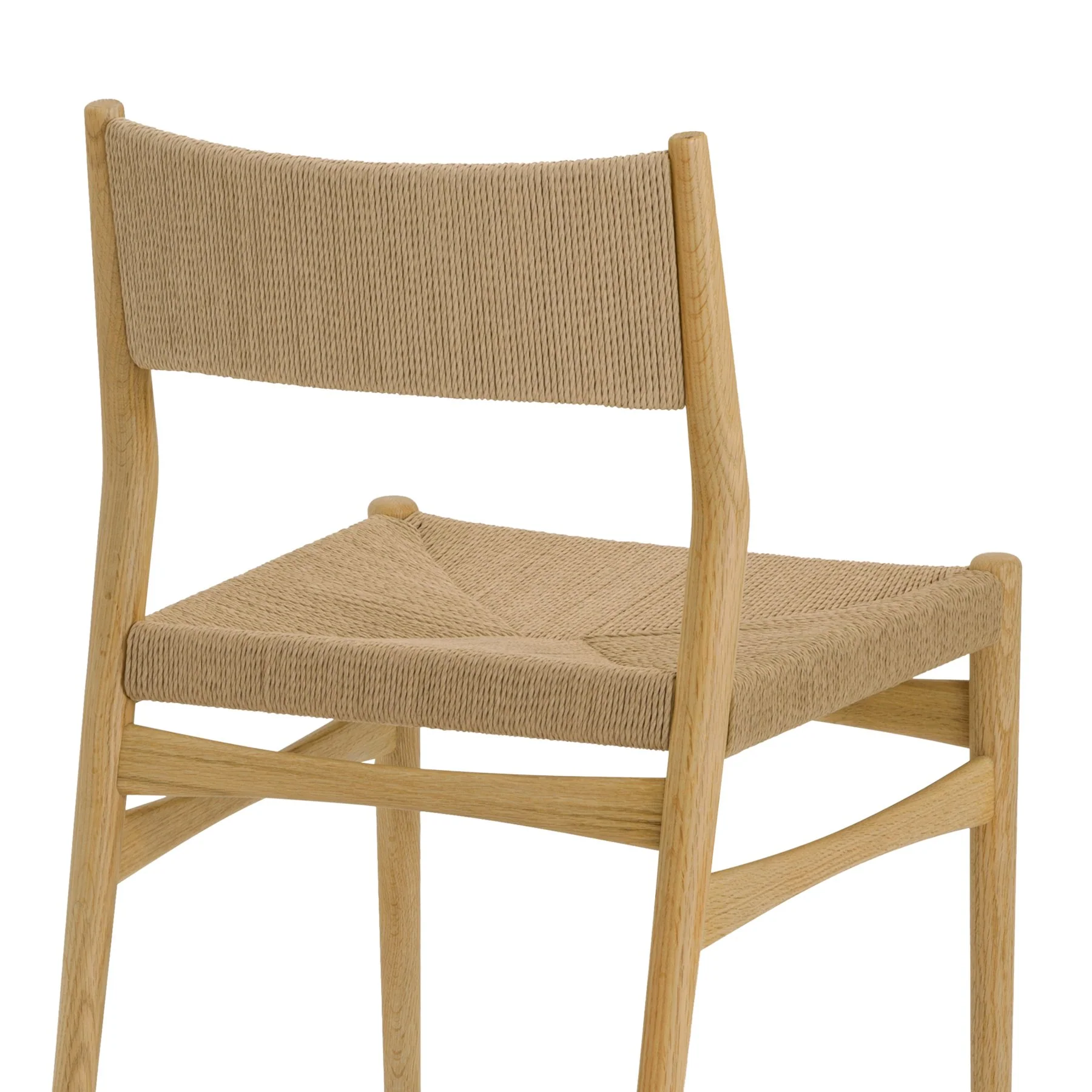 Pasadena Erie 5 Piece Round Dining Set in Natural Oak Finish with Paper Cord Chairs - Image 6