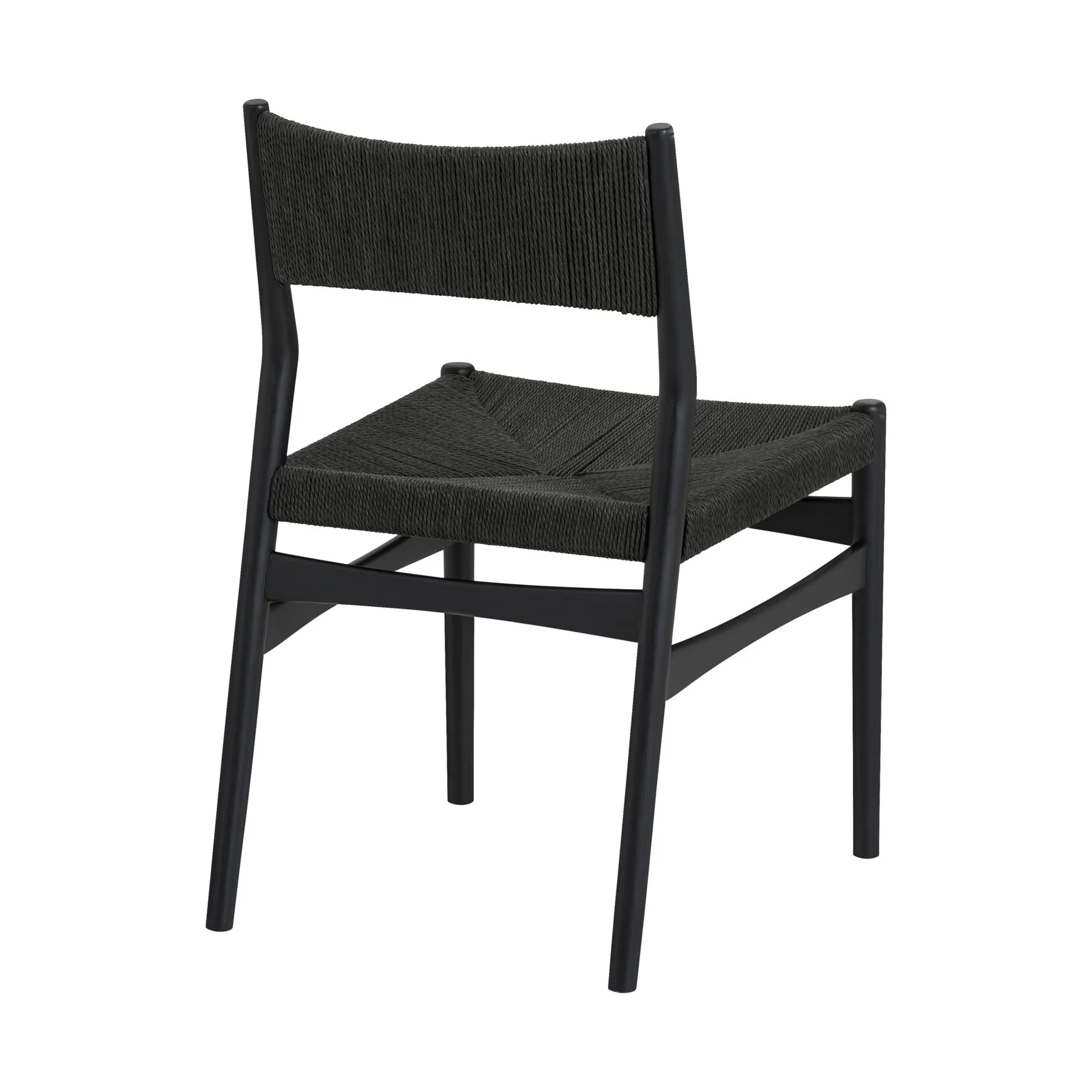 Pasadena Erie 5 Piece Round Dining Set in Walnut and Black Finish with Paper Cord Chairs - Image 3