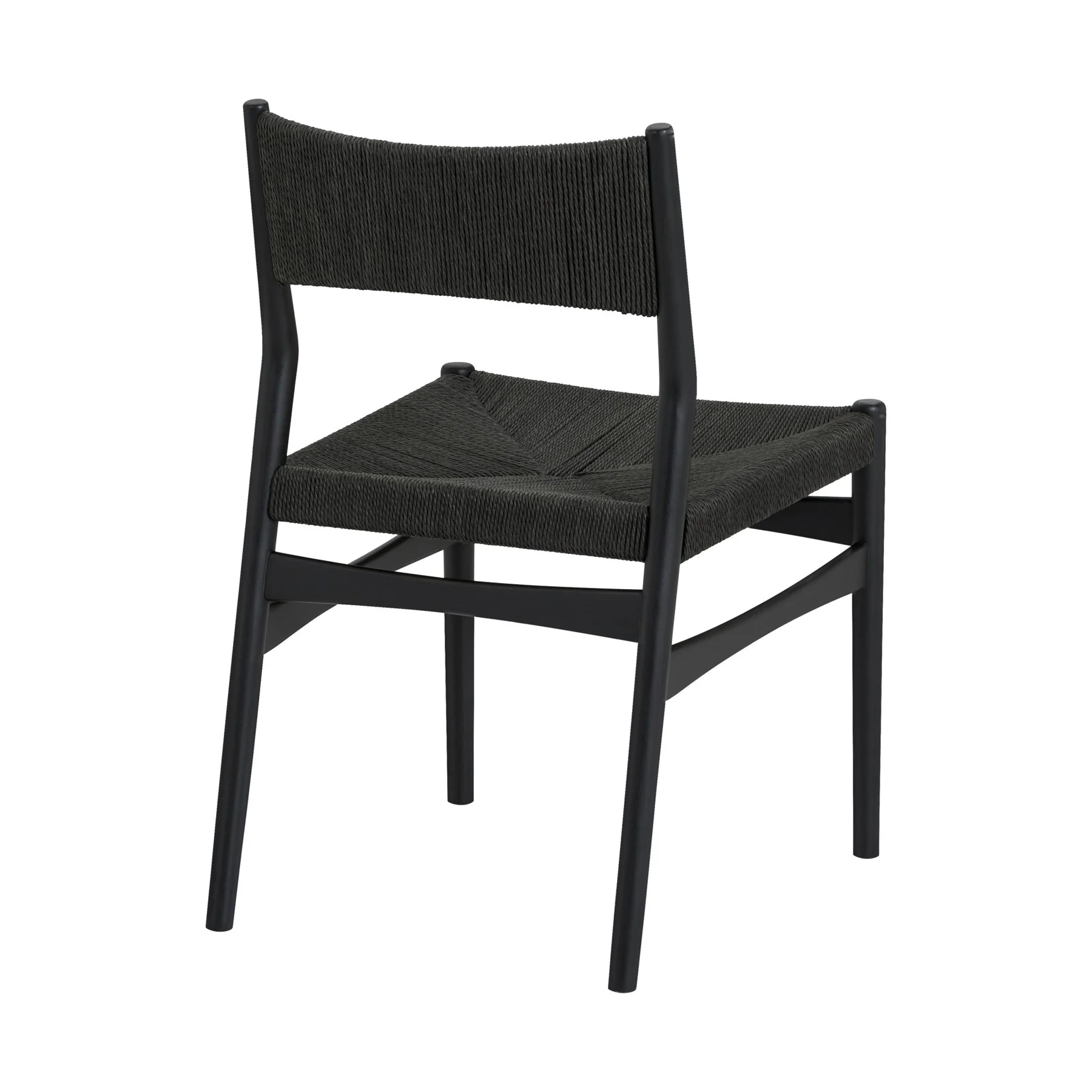 Pasadena Erie 6 Piece Oval Dining Set with Buffet in Black Oak Finish with Black Paper Cord Chairs - Image 3