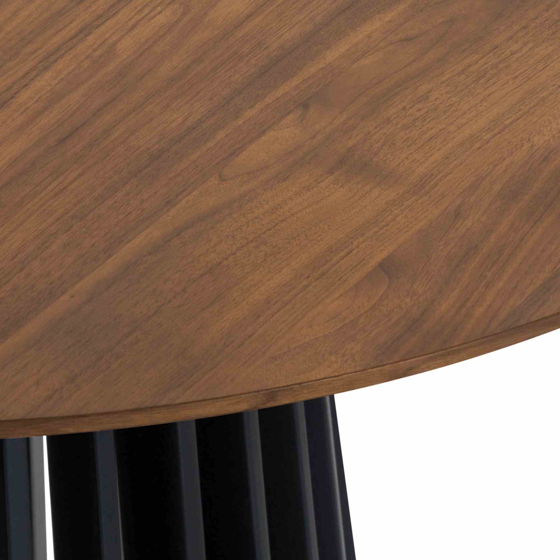 Pasadena Erie 6 Piece Round Dining Set with Buffet and Paper Cord Chairs in Black Finish with Walnut Finish Table Top - Image 8