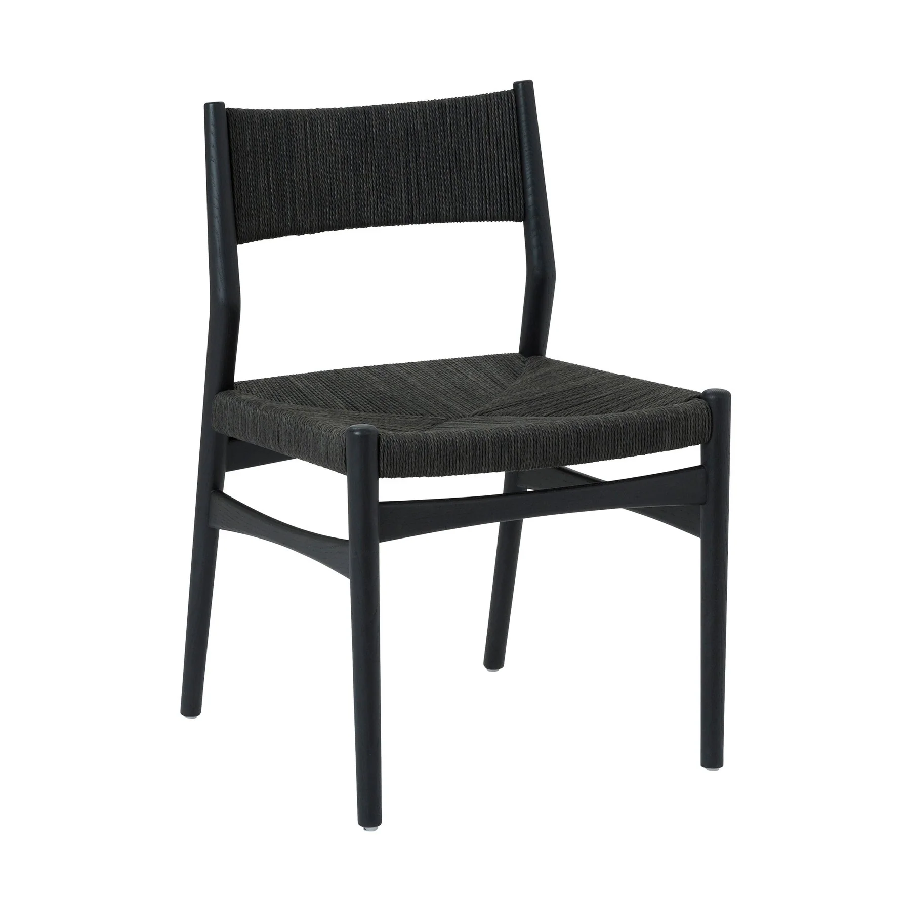 Pasadena Erie 6 Piece Round Dining Set with Buffet in Black Oak Finish with Paper Cord Chairs - Image 2