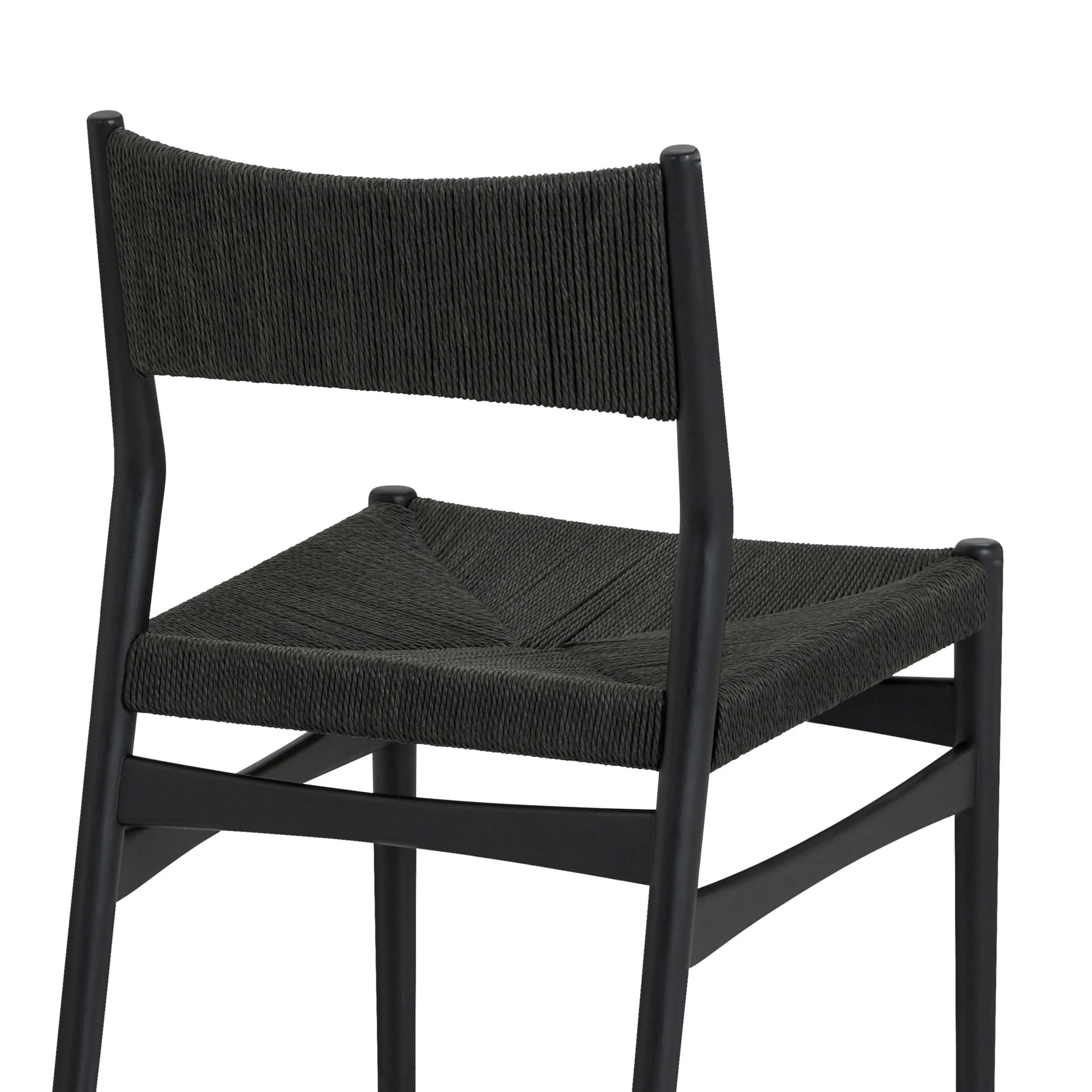 Pasadena Erie 7 Piece Oval Dining Set in Natural Oak Finish with Black Paper Cord Chairs - Image 7