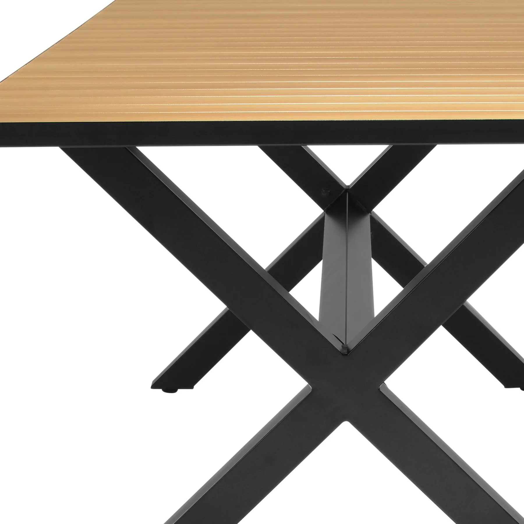 Paseo Outdoor Black Aluminum Rectangular Dining Table - Image 5