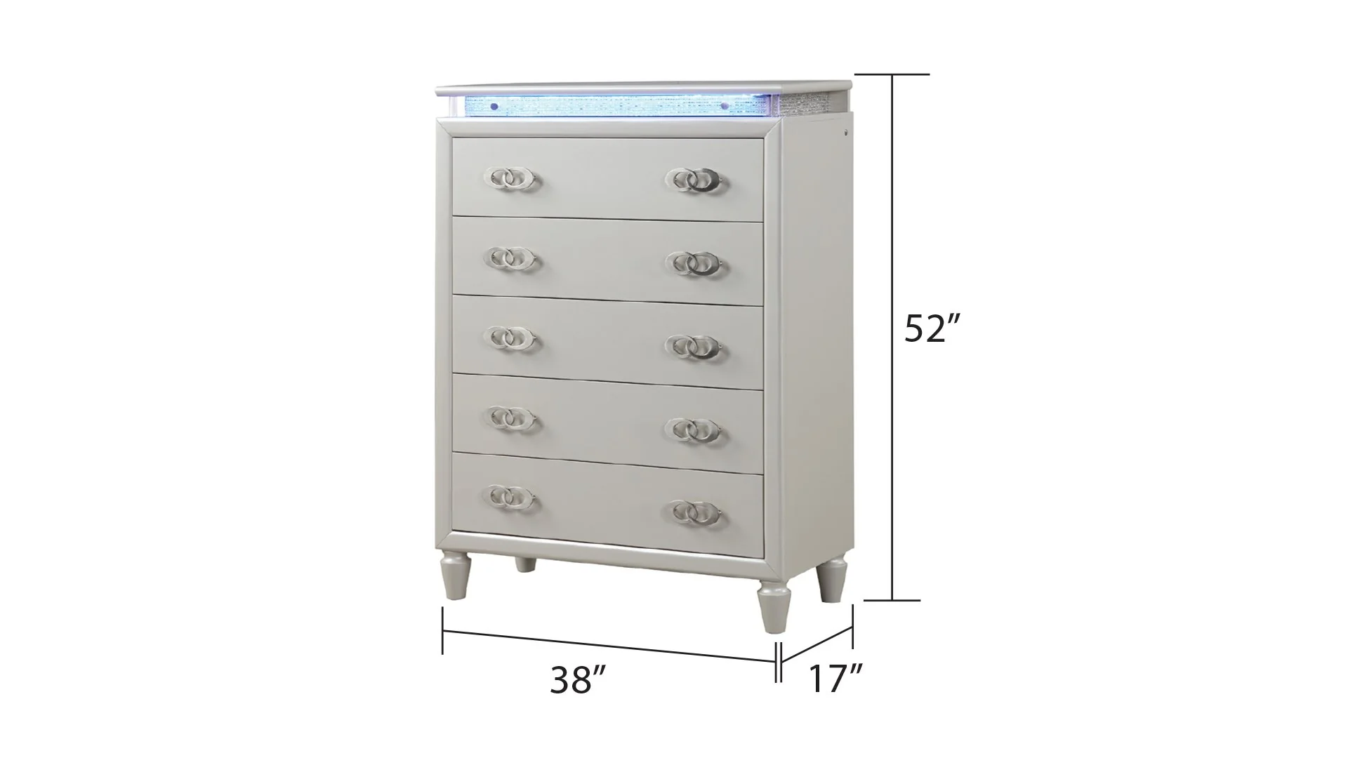 Passion King 5PC with Vanity Bedroom Set Milky White - Image 20
