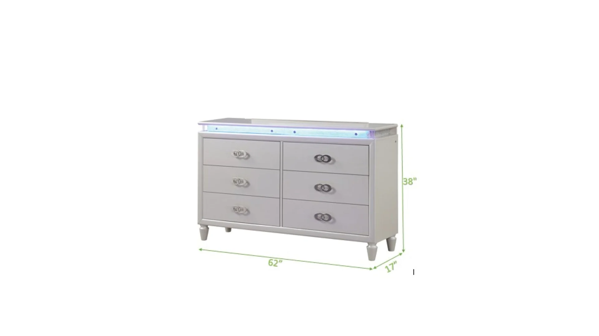 Passion King 5PC with Vanity Bedroom Set Milky White - Image 7
