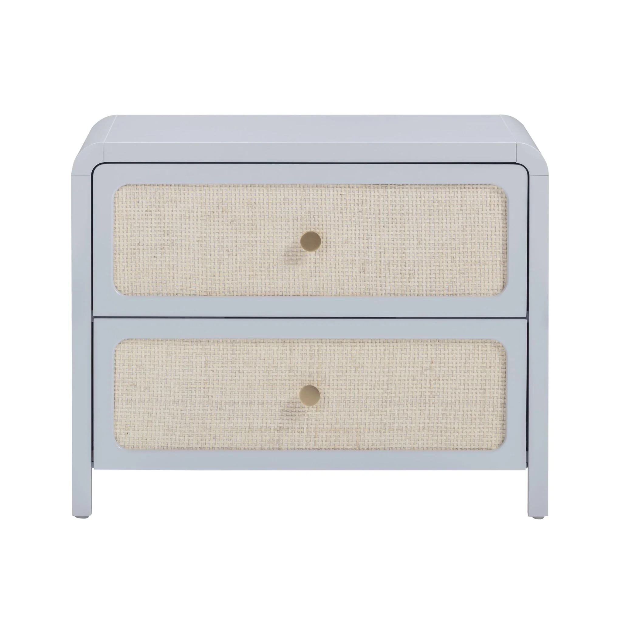 Patty Pastel Blue Rattan 2 Drawer Nightstand - Image 3