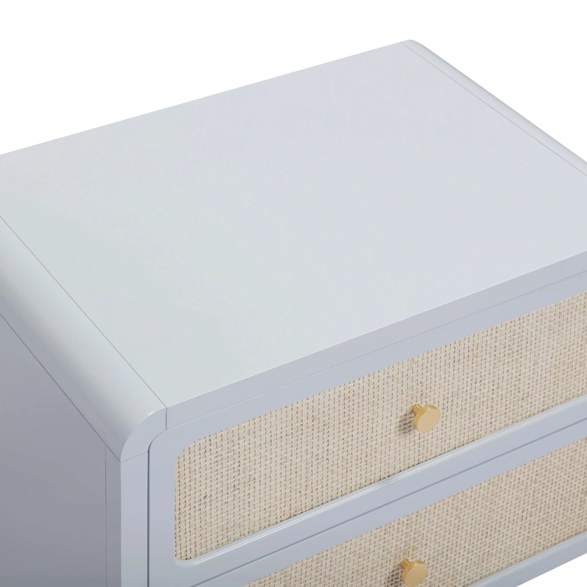 Patty Pastel Blue Rattan 2 Drawer Nightstand - Image 8