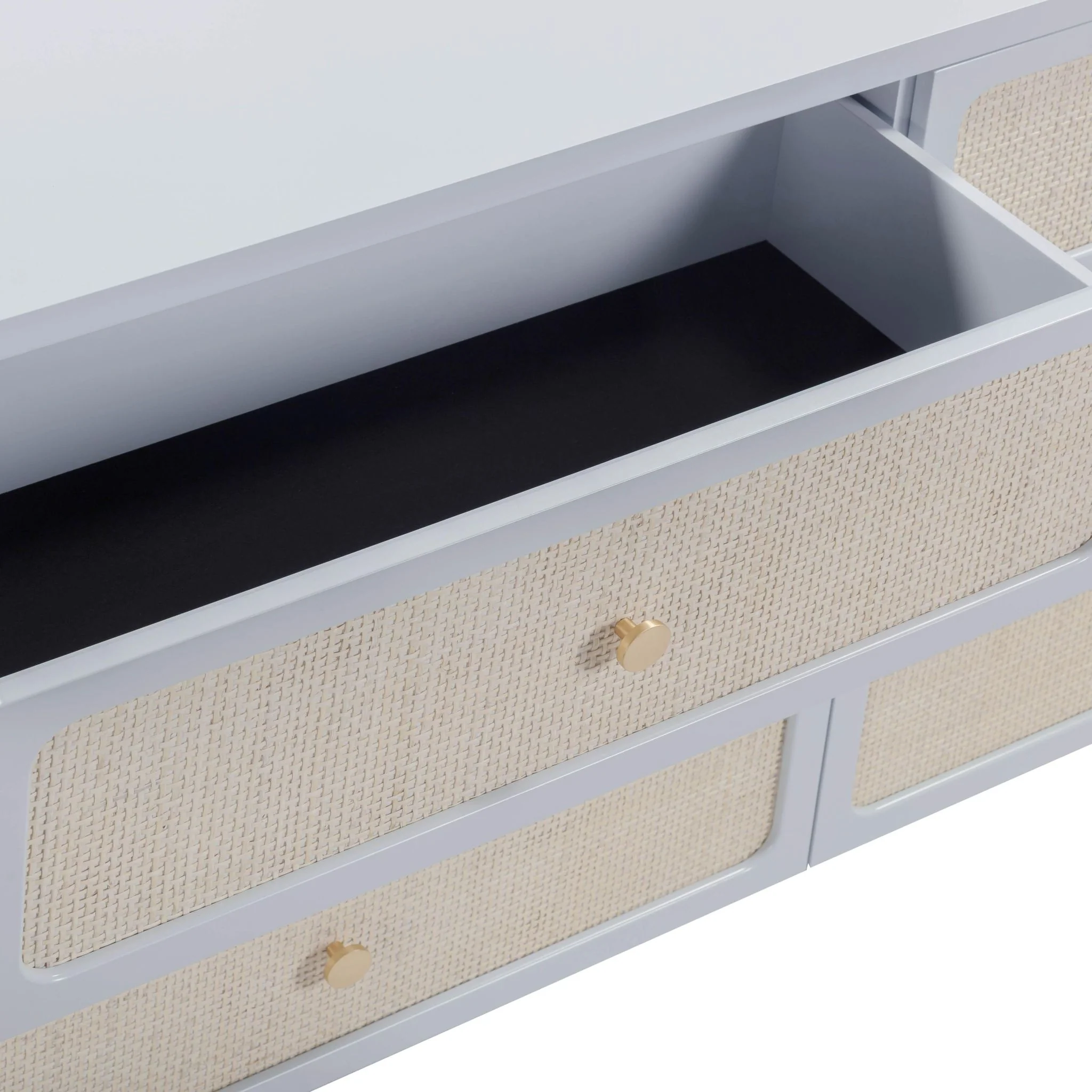 Patty Pastel Blue Rattan 6 Drawer Dresser - Image 7
