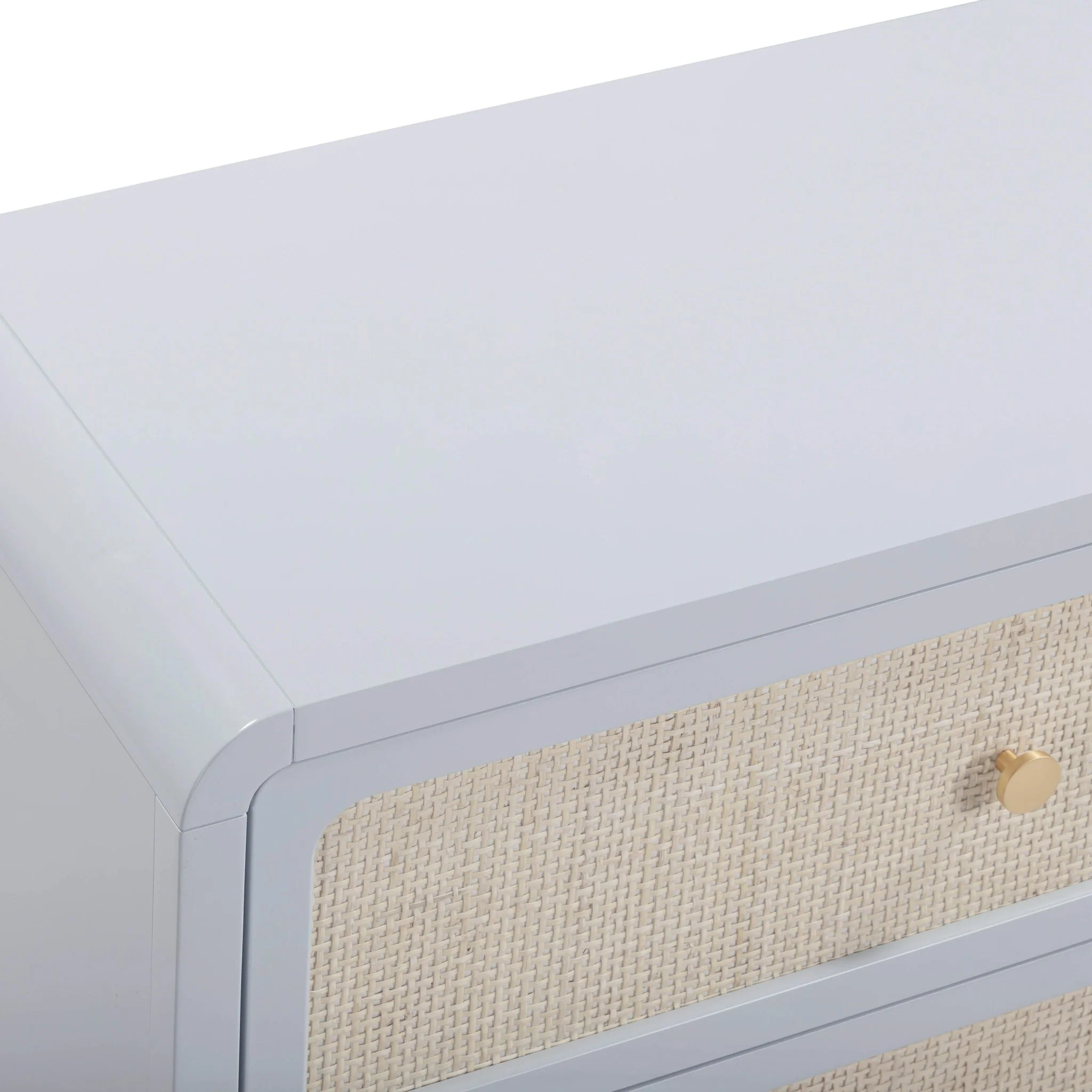 Patty Pastel Blue Rattan 6 Drawer Dresser - Image 8
