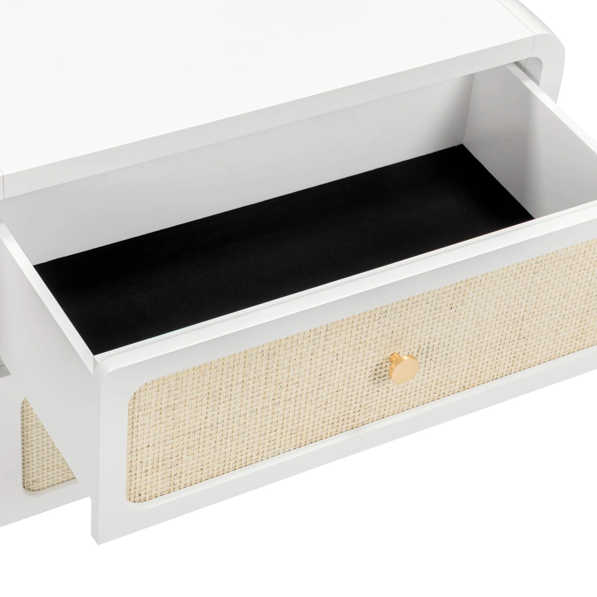 Patty White Rattan 2 Drawer Nightstand - Image 6