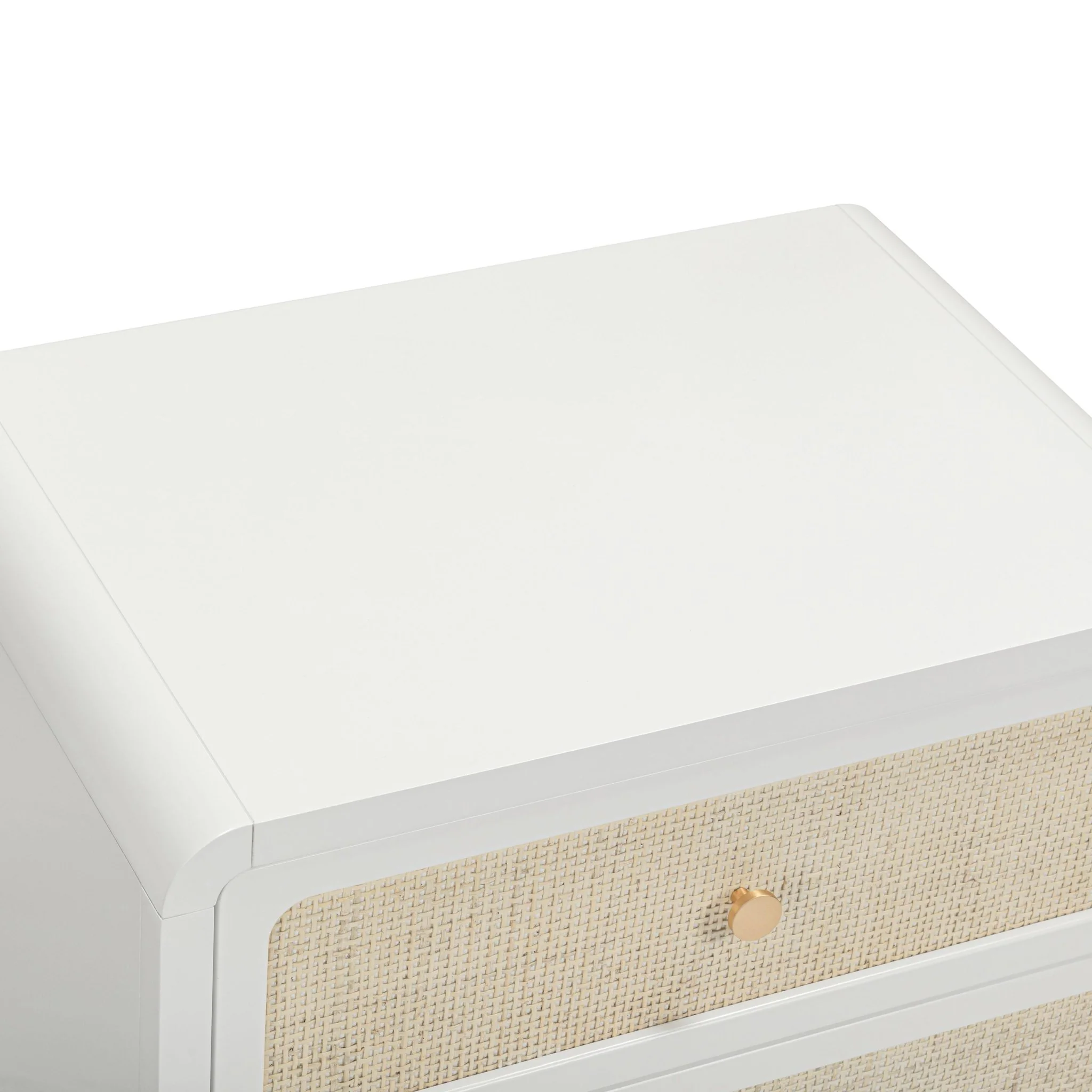 Patty White Rattan 2 Drawer Nightstand - Image 7
