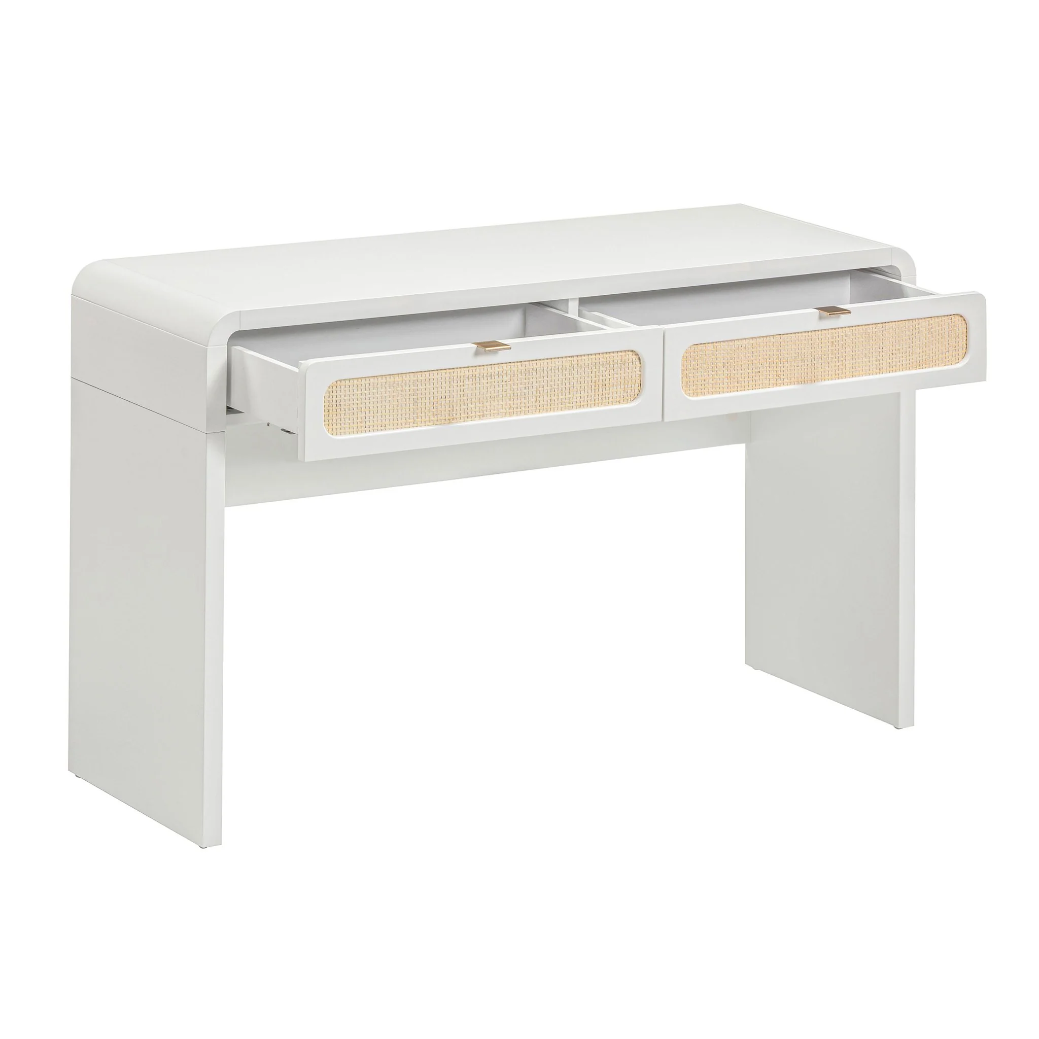 Patty White Rattan Console Desk - Image 4