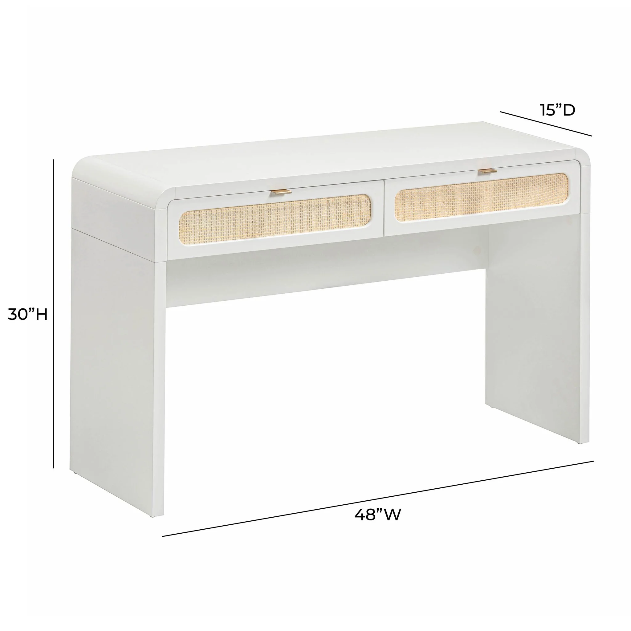 Patty White Rattan Console Desk - Image 9