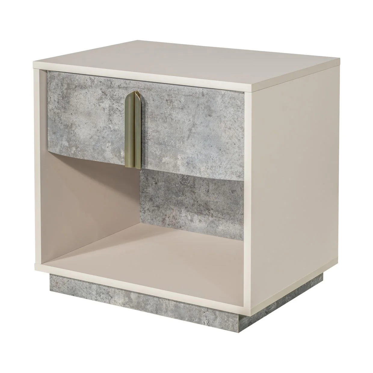Pavira 1-Drawer Nightstand with LED Lights - Stone - Image 26