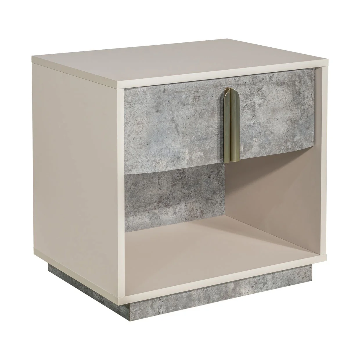 Pavira 1-Drawer Nightstand with LED Lights - Stone - Image 4