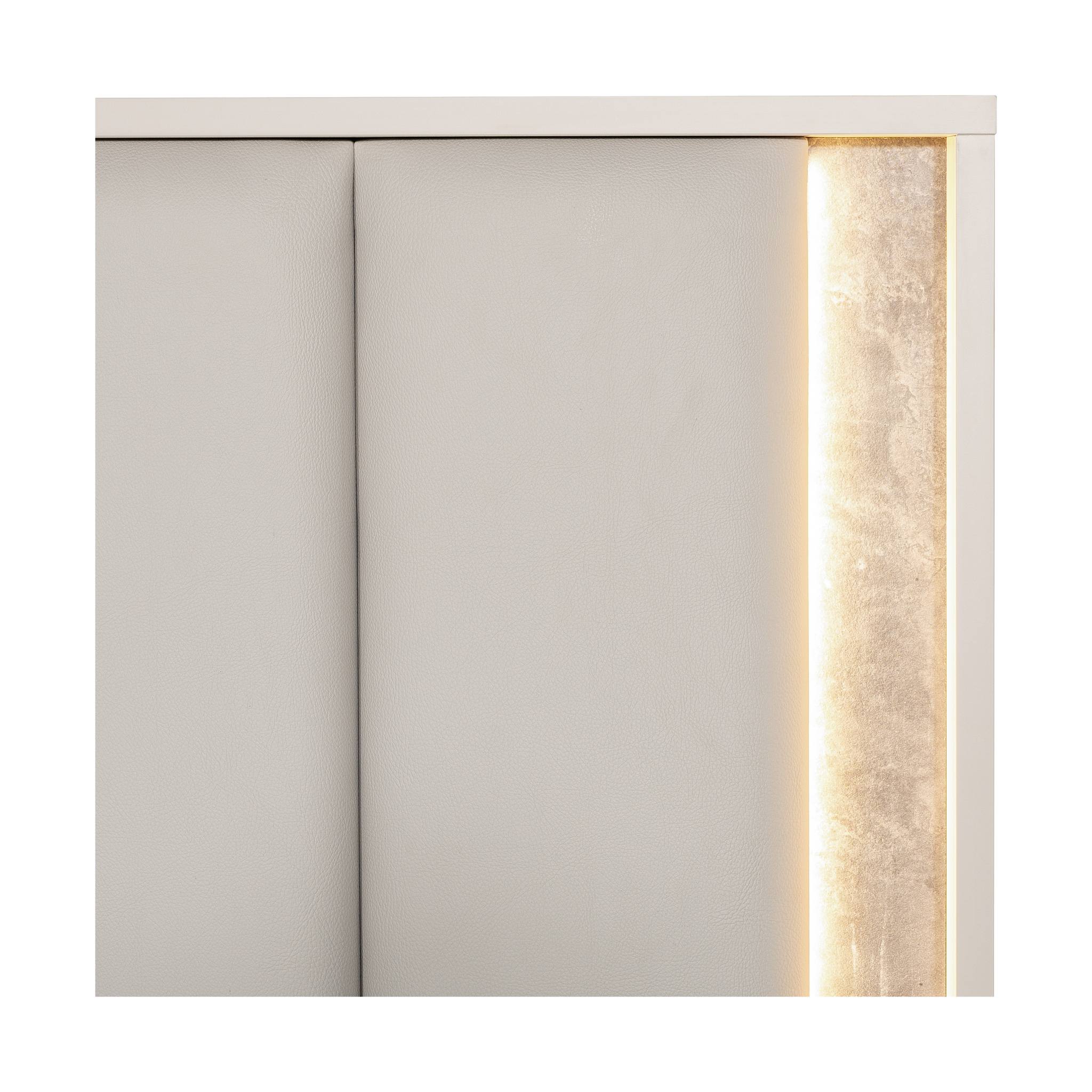 Pavira Eastern King Bed with LED Lights - Stone - Image 23