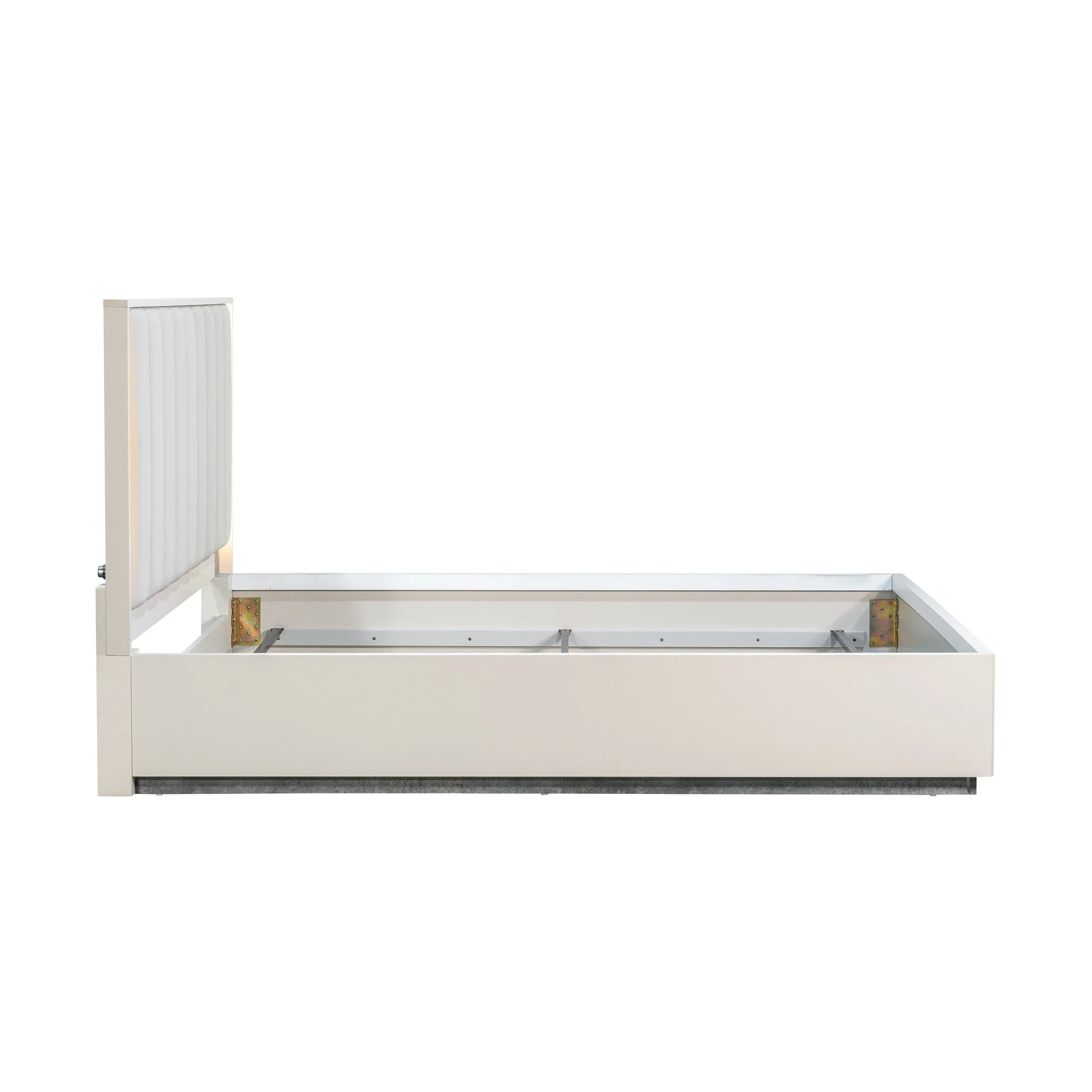 Pavira Eastern King Bed with LED Lights - Stone - Image 9