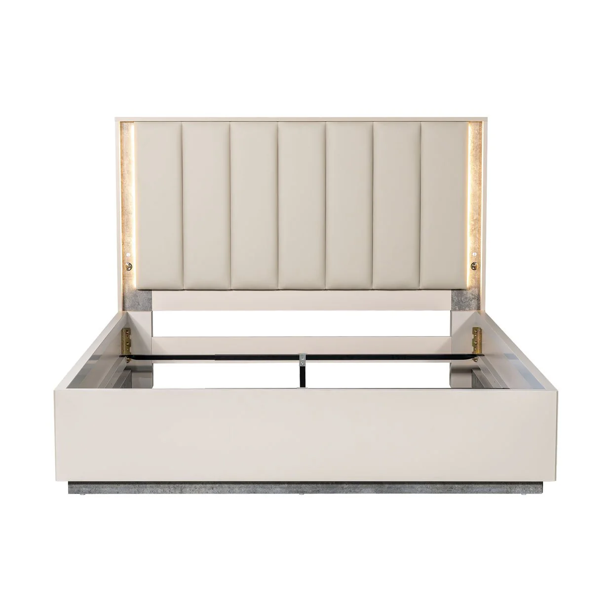 Pavira Queen Bed with LED Lights - Stone - Image 6