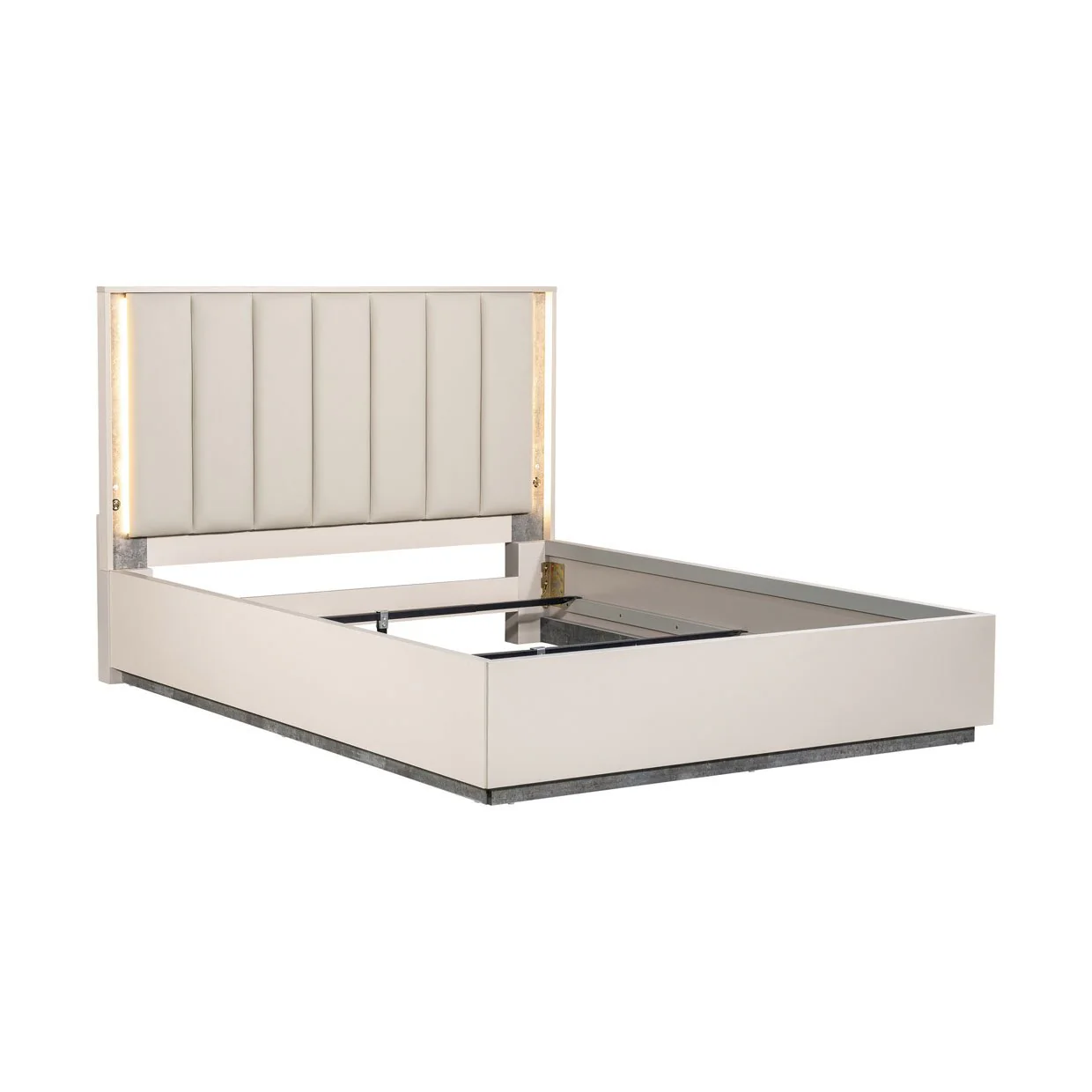 Pavira Queen Bed with LED Lights - Stone - Image 8