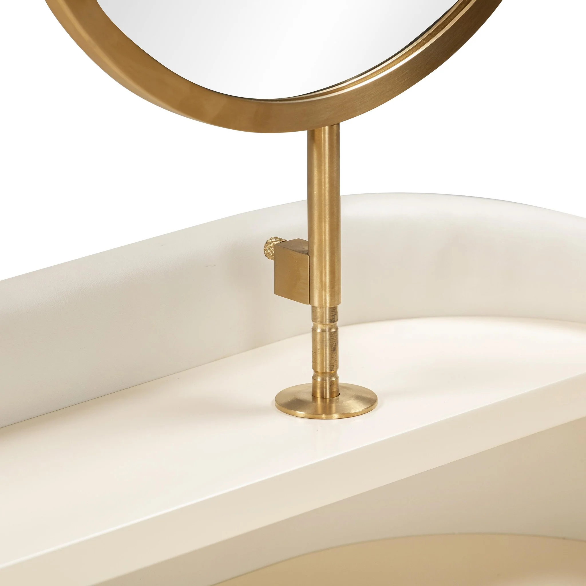 Penelope Cream Vegan Leather Wrapped Vanity Desk - Image 5