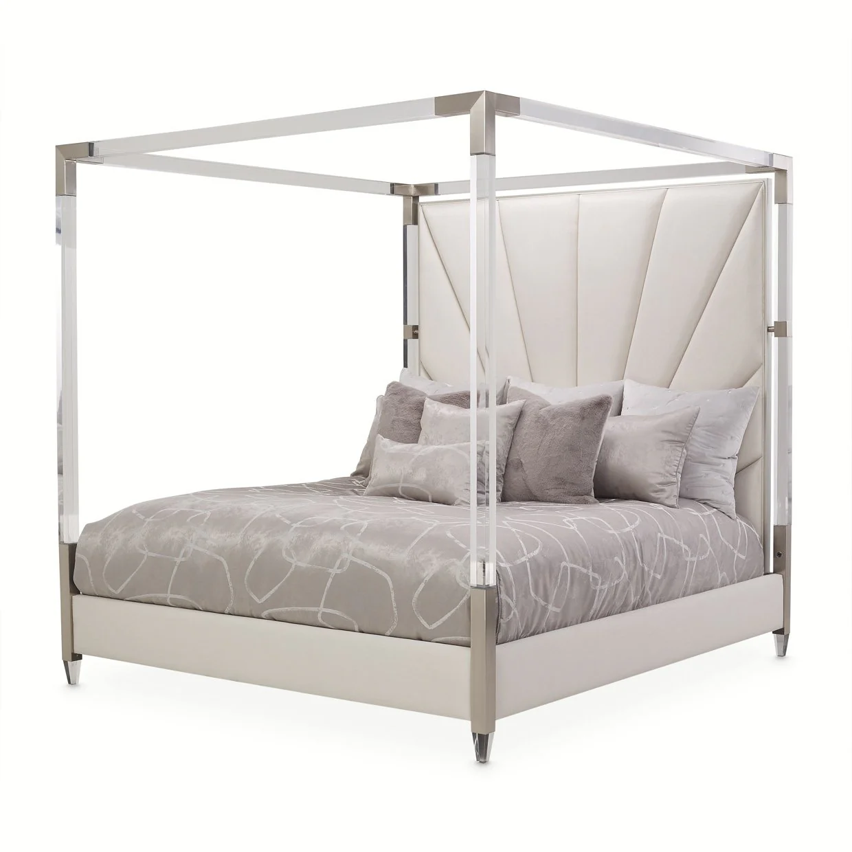 Penthouse Eastern King Canopy Bed - Ash Gray - Image 12