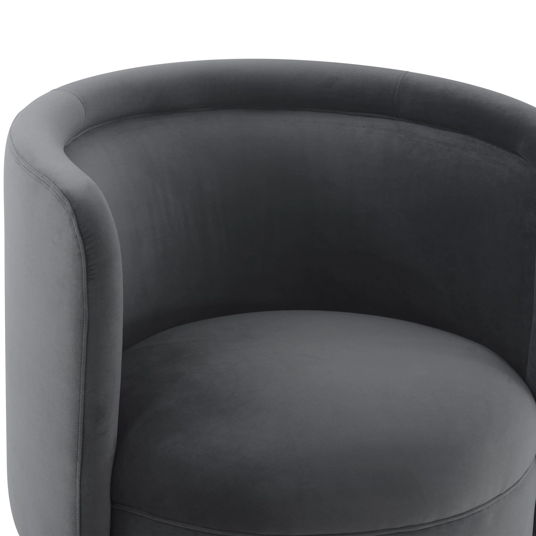 Peony Gray Fabric Upholstered Sofa Accent Chair with Brushed Gold Legs - Image 4