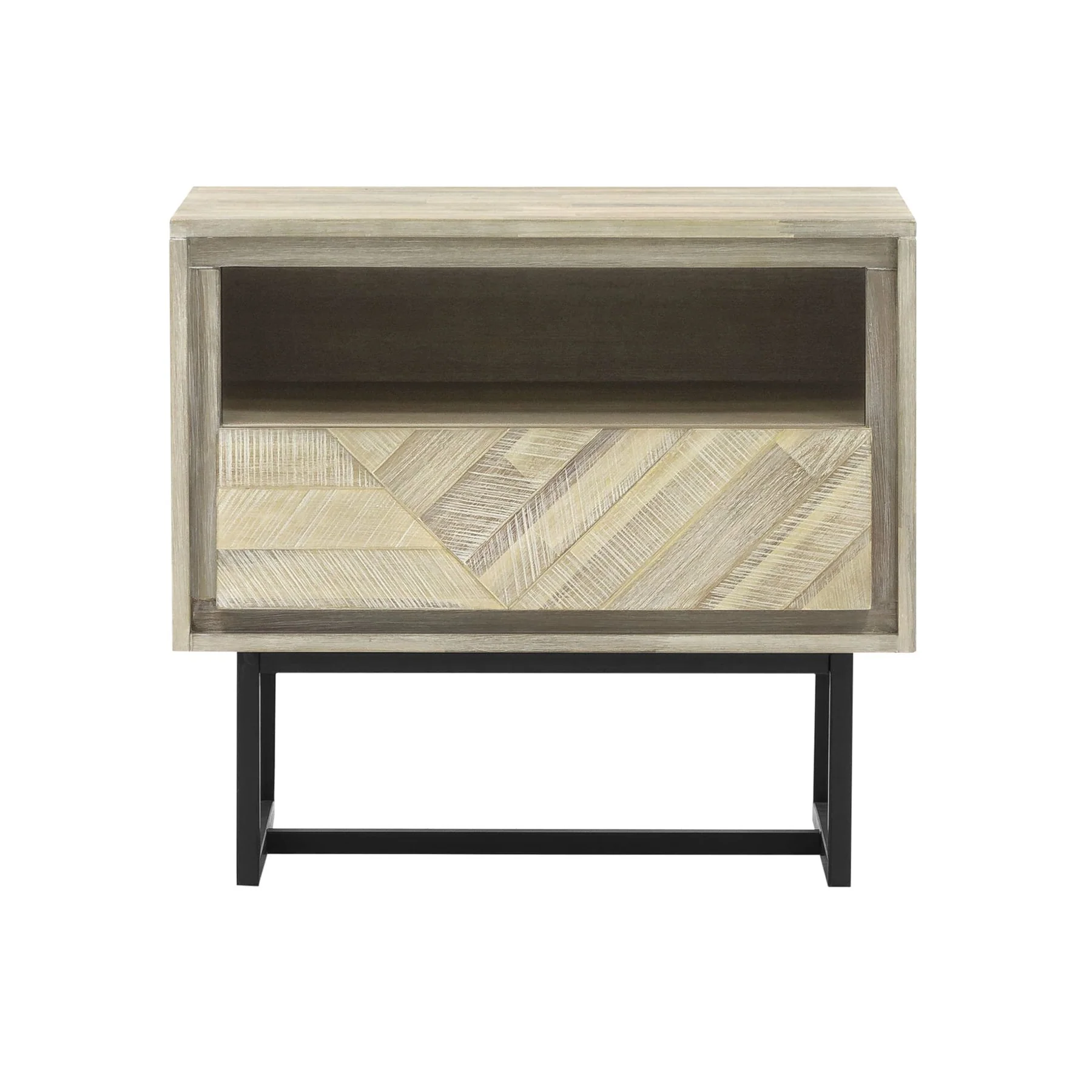 Peridot 1 Drawer Nightstand in Natural Acacia Wood - Image 3