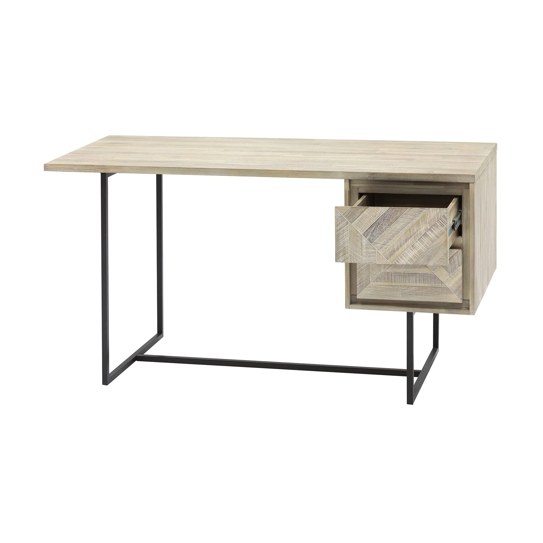 Peridot 2 Drawer Desk in Natural Acacia Wood - Image 4